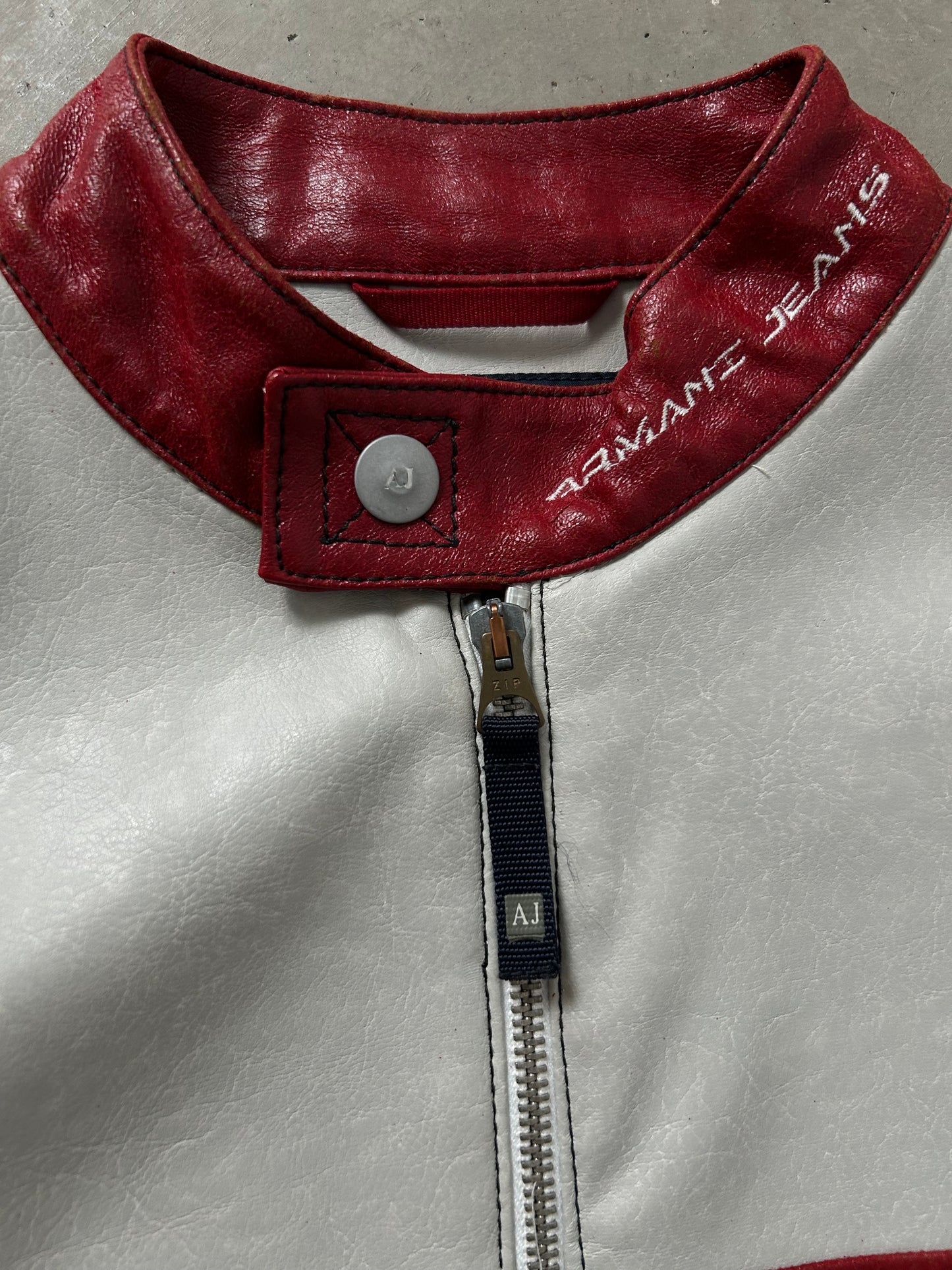 Armani Jeans Leather Racing Bike Jacket (M)