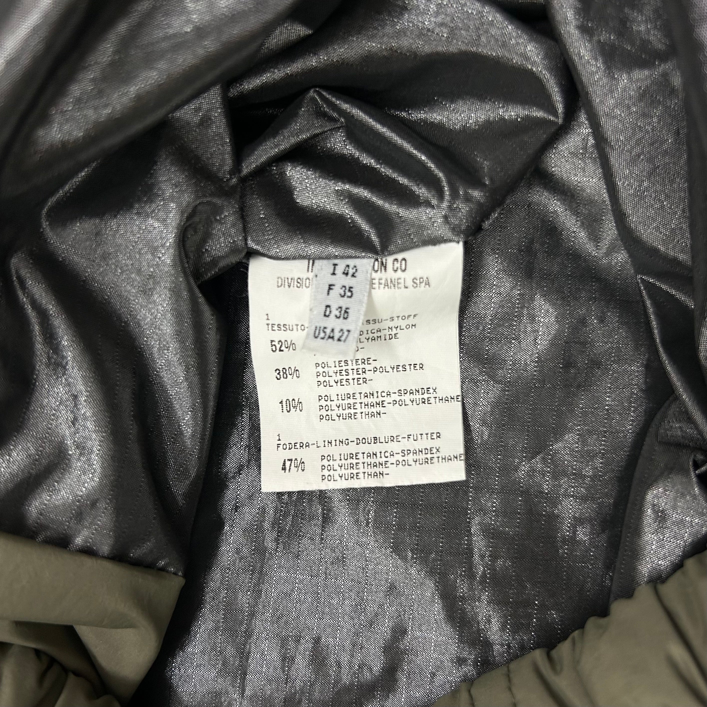 Marithé + François Girbaud 2000s Technical Long Nylon Trench Coat Khaki