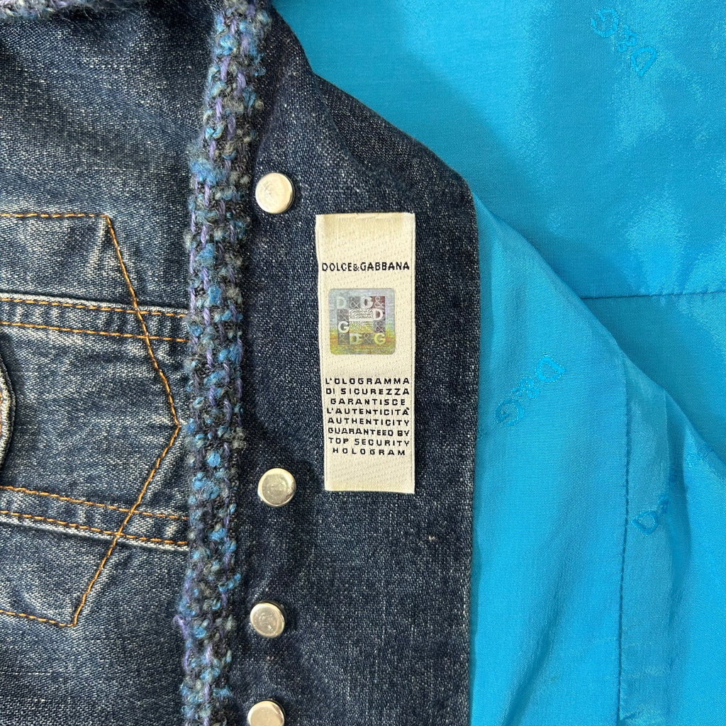 Dolce & Gabbana Blue Tweed Denim Jacket