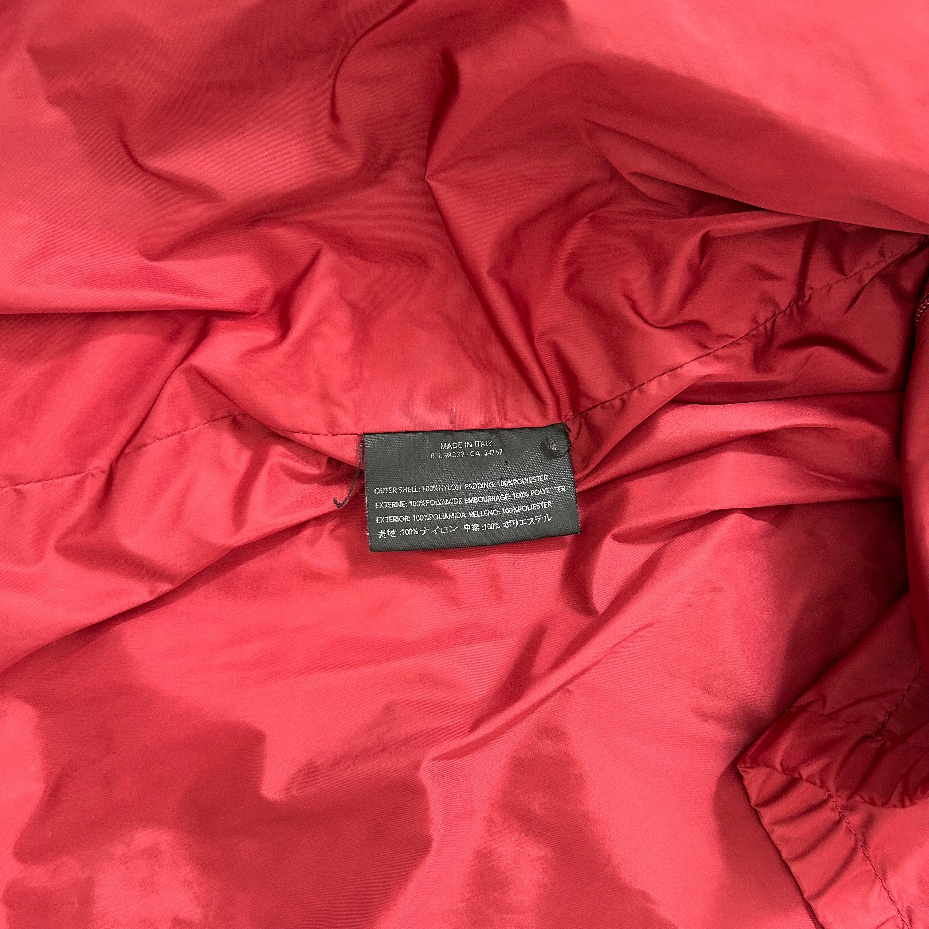 Prada Red Nylon Padded Long Jacket