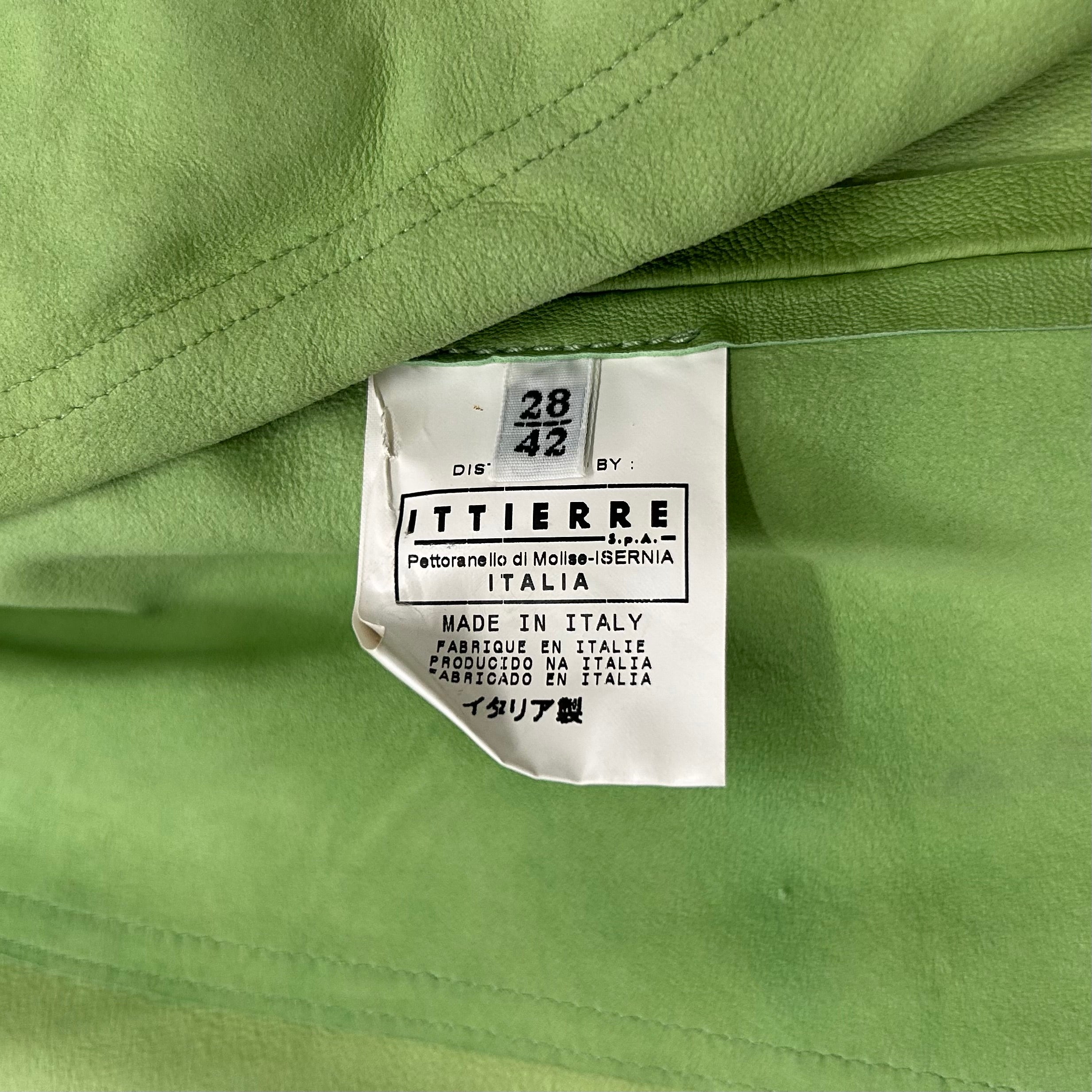 2000's Dolce & Gabbana Matcha Green Leather Jacket