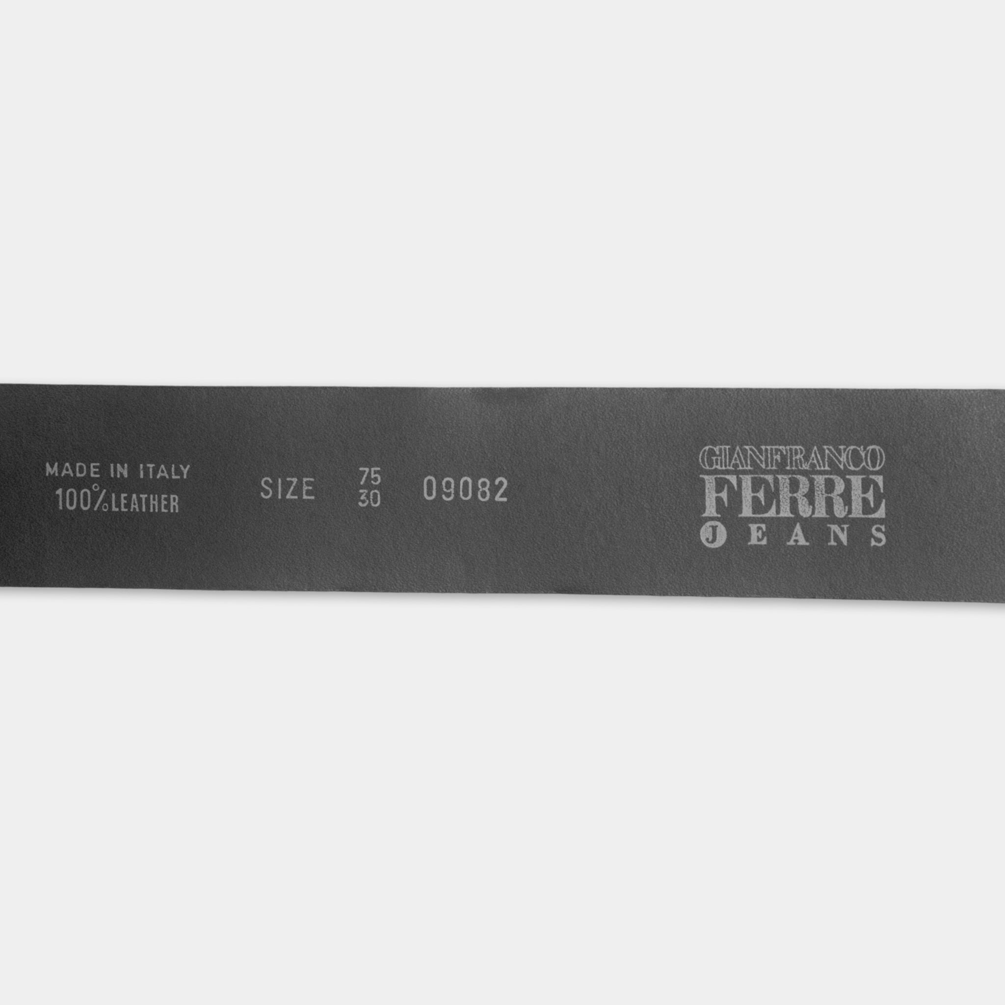 a black belt with text and numbers printed on it.