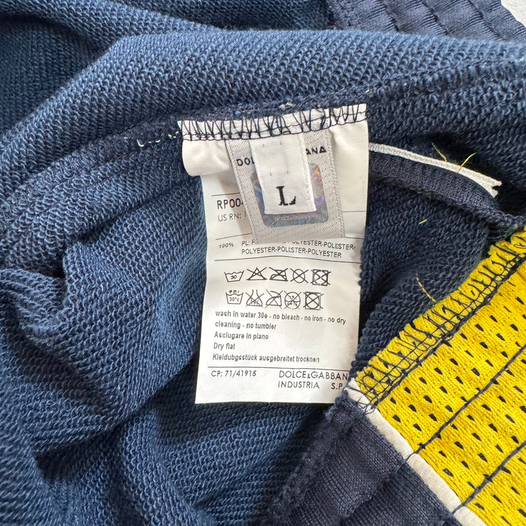 Dolce & Gabbana Sport Navy & Yellow Mesh Panel Track Pants