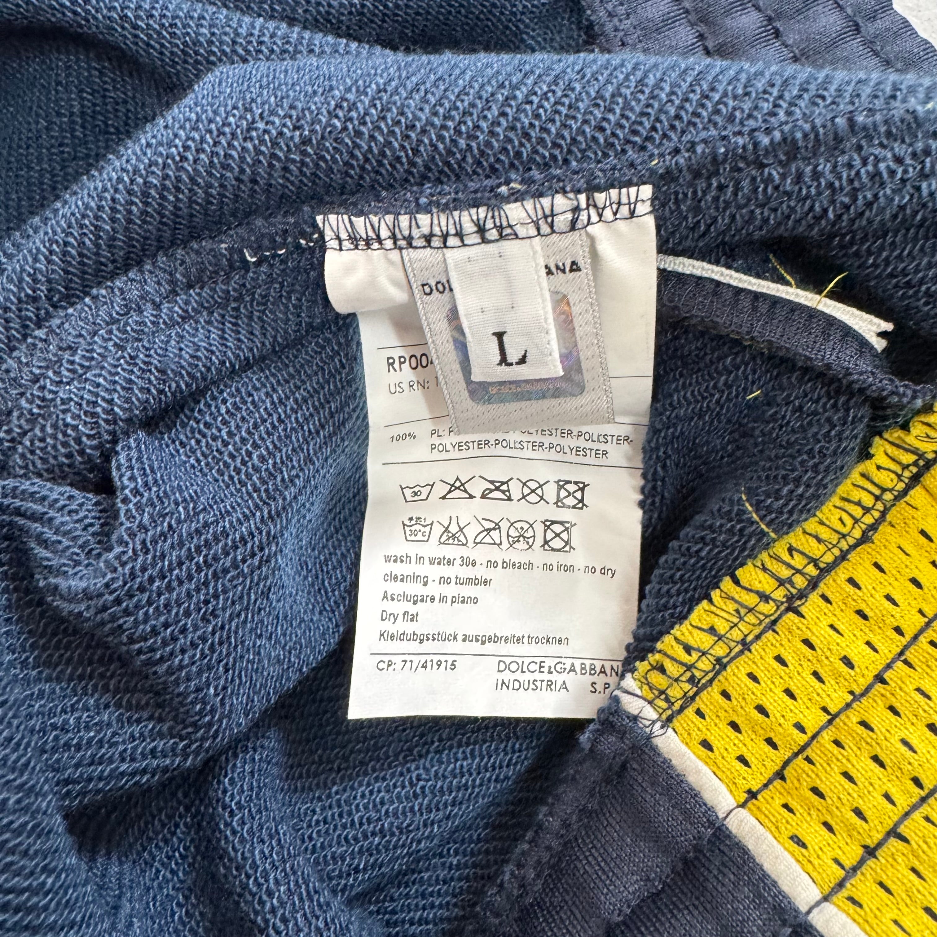 Dolce & Gabbana Sport Navy & Yellow Mesh Panel Track Pants