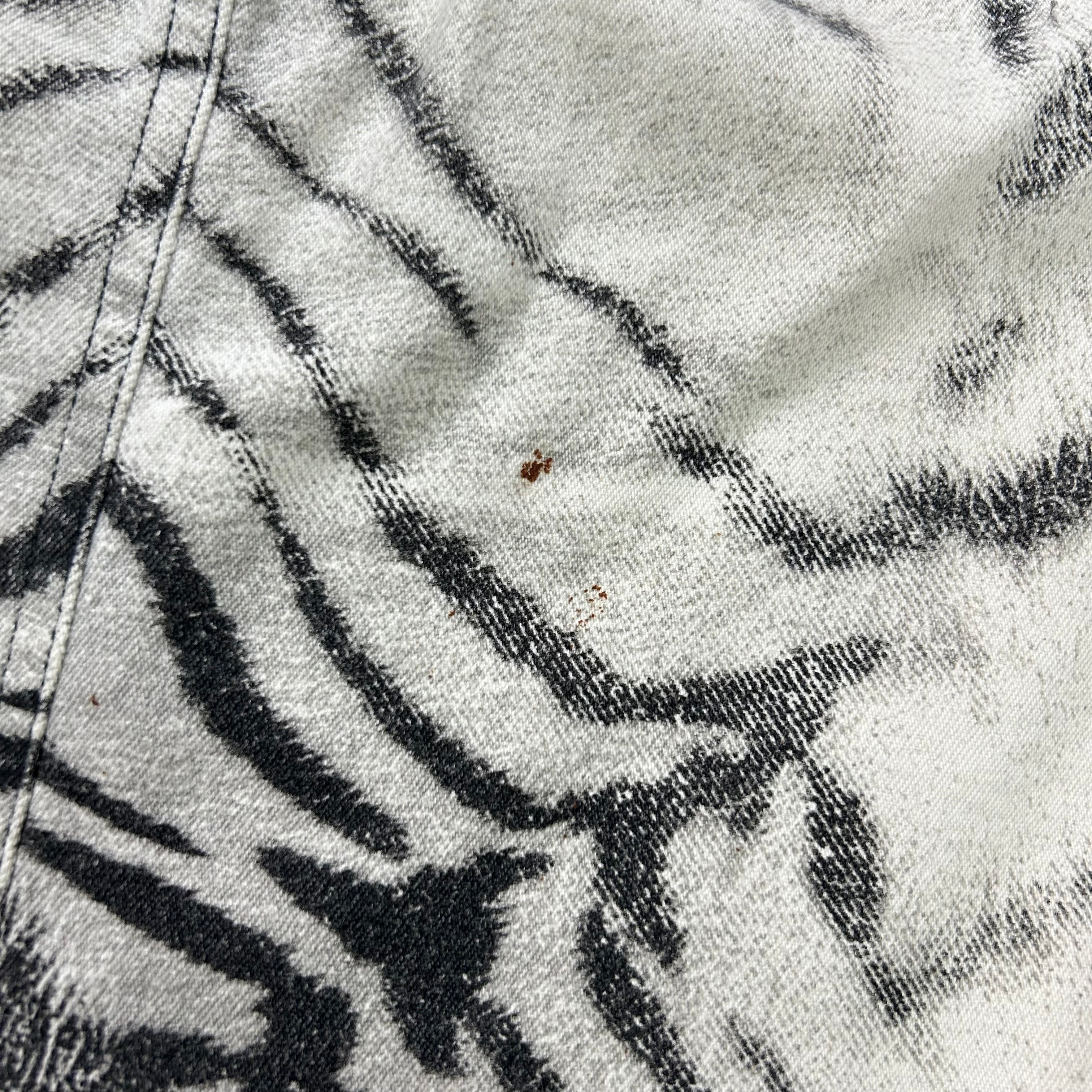 Just Cavalli Mid-Rise Zebra Print Denim Skirt