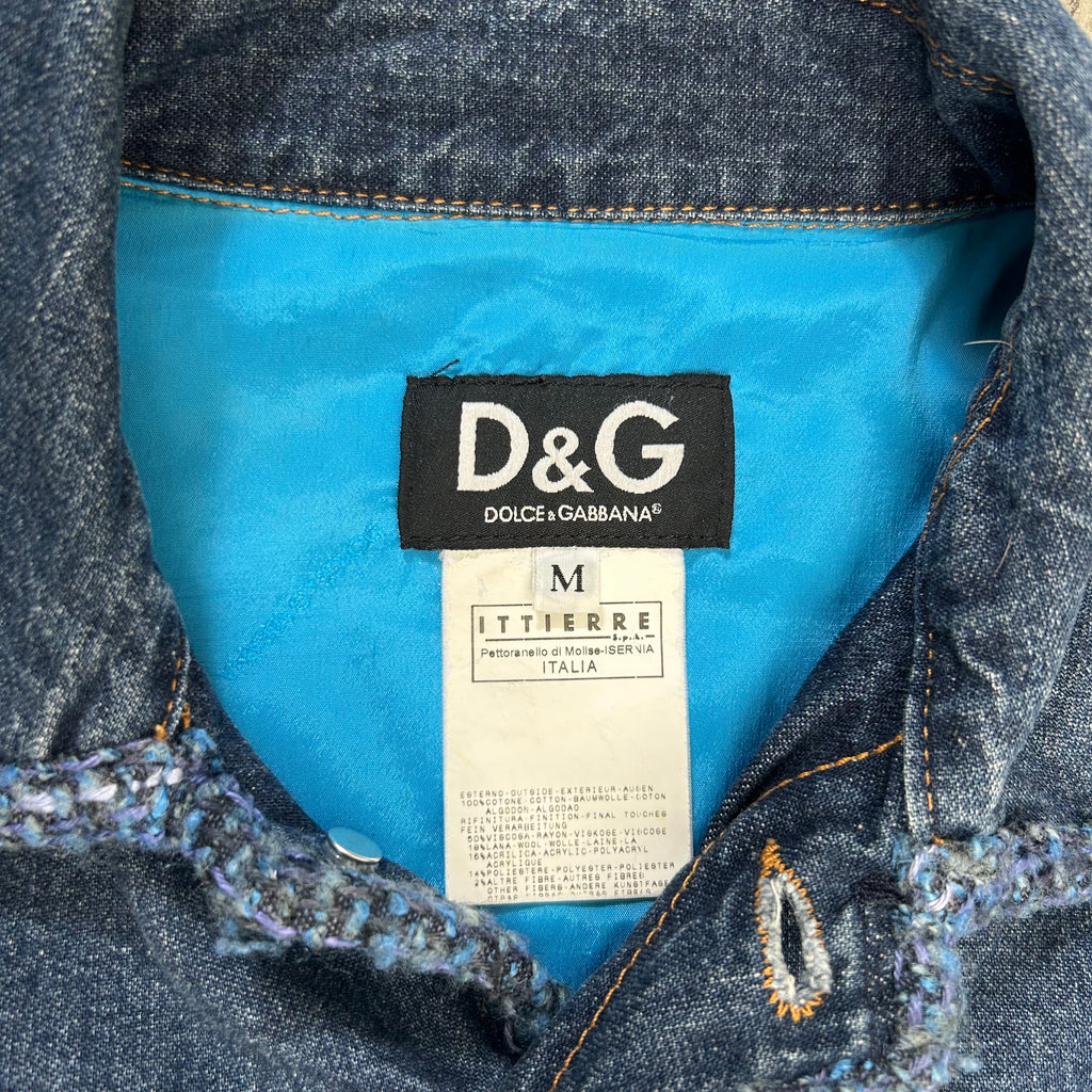 Dolce & Gabbana Blue Tweed Denim Jacket