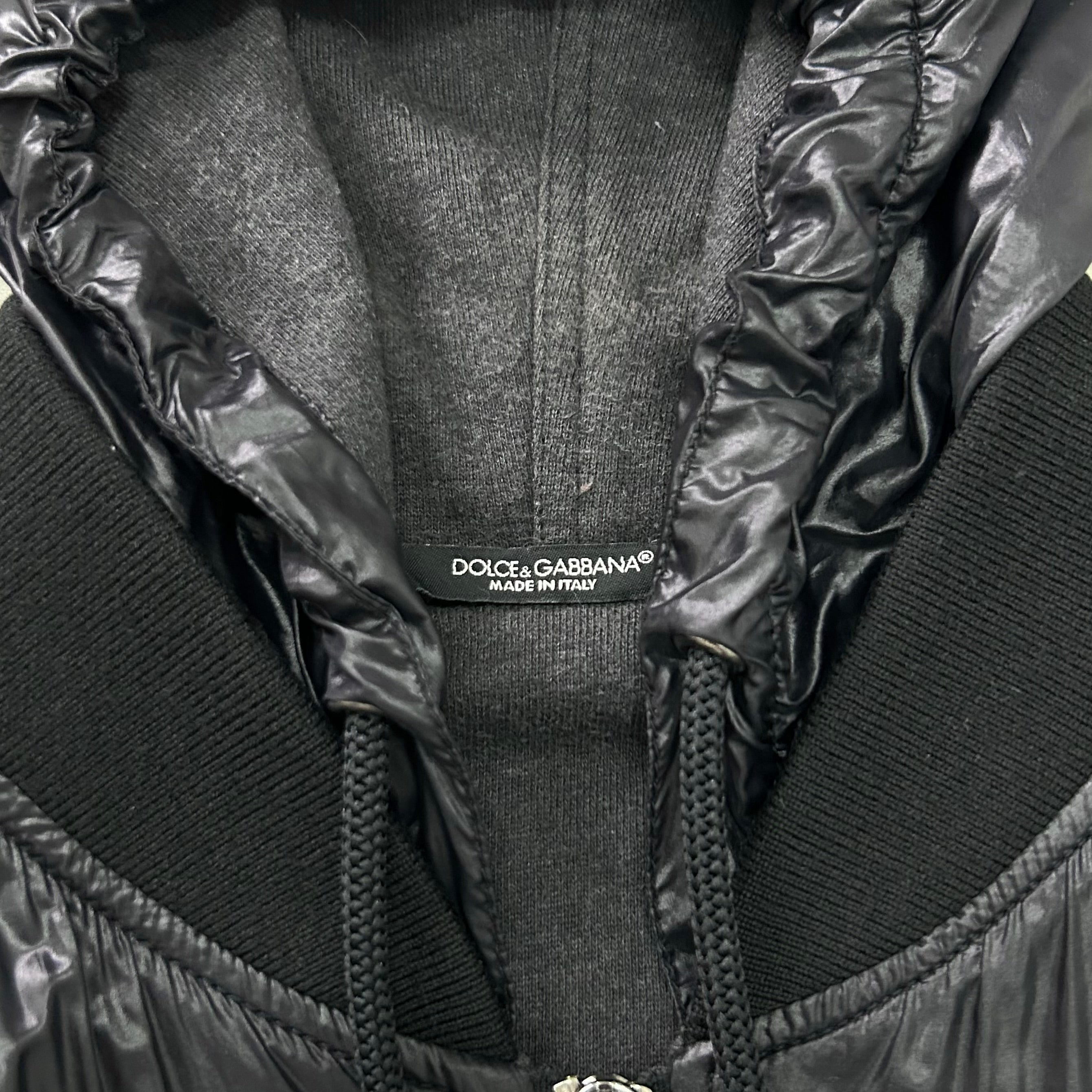 Dolce & Gabbana Utilitarian Navy Blue Hooded Bomber Jacket