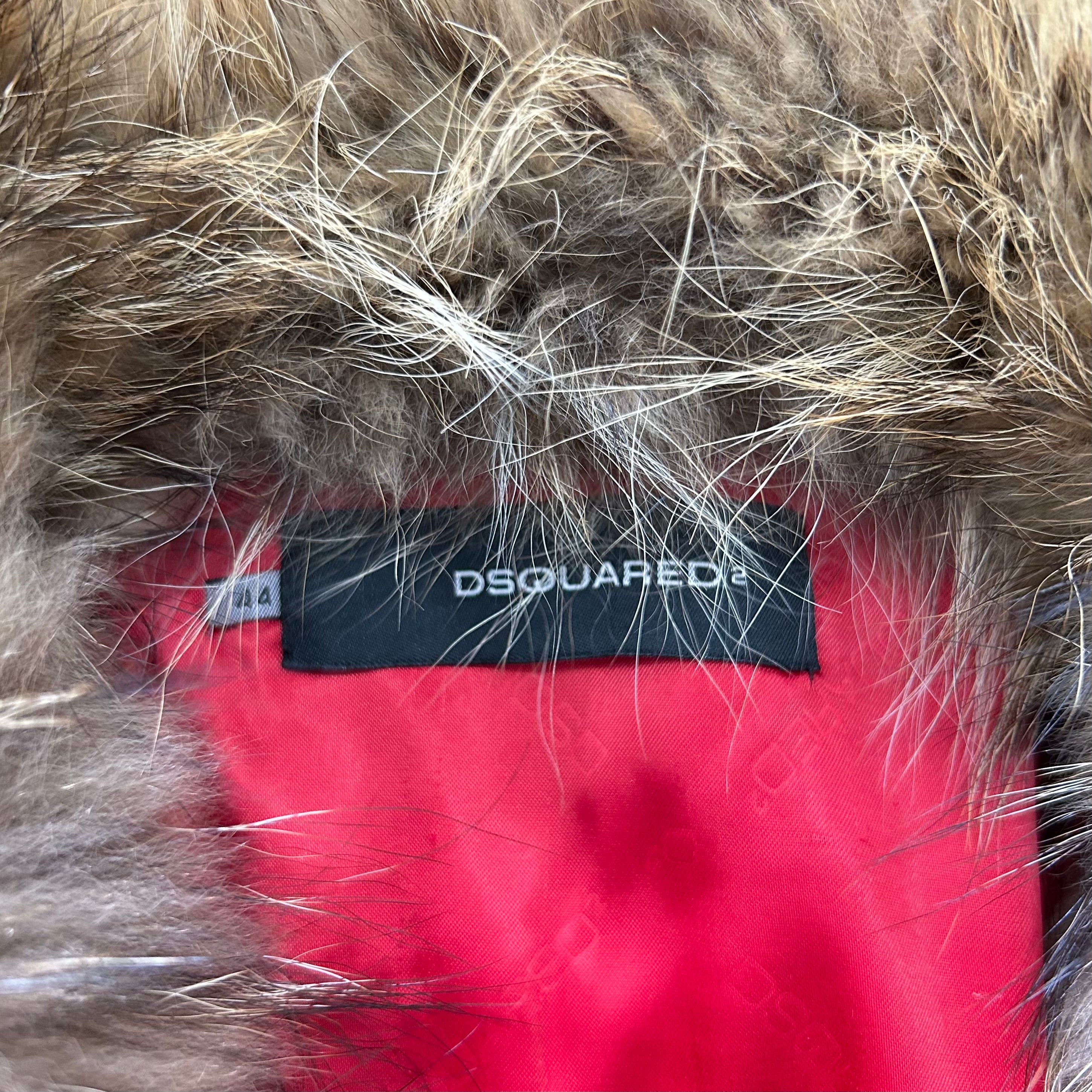 Dsquared2 Cropped Leather Jacket with Fur Collar