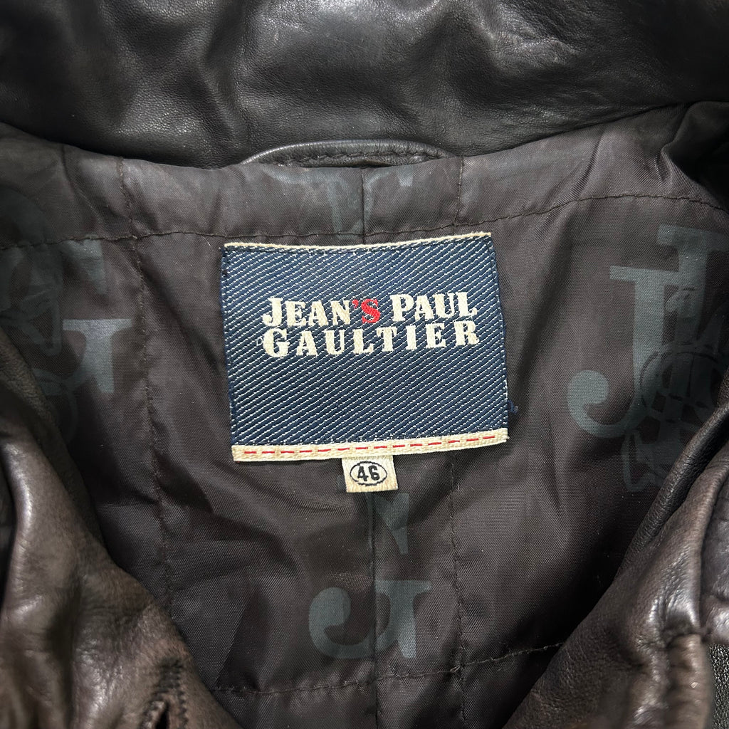 Jean Paul Gaultier 90's Vintage Brown Leather Trench Coat