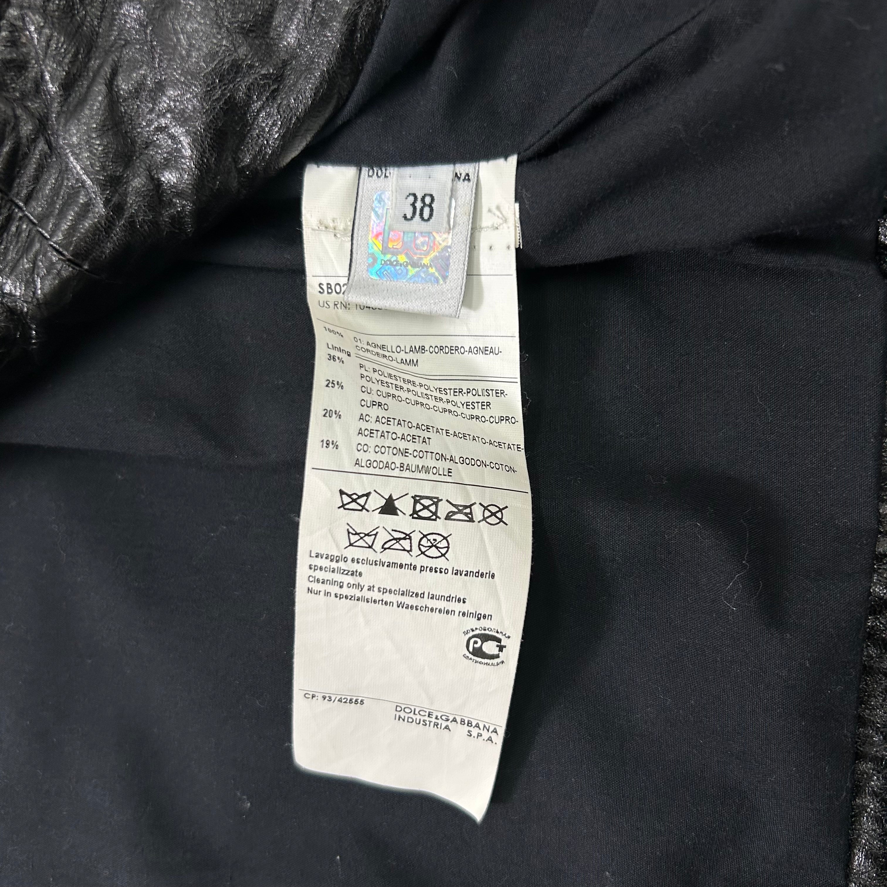 Dolce & Gabbana Black Leather Jacket