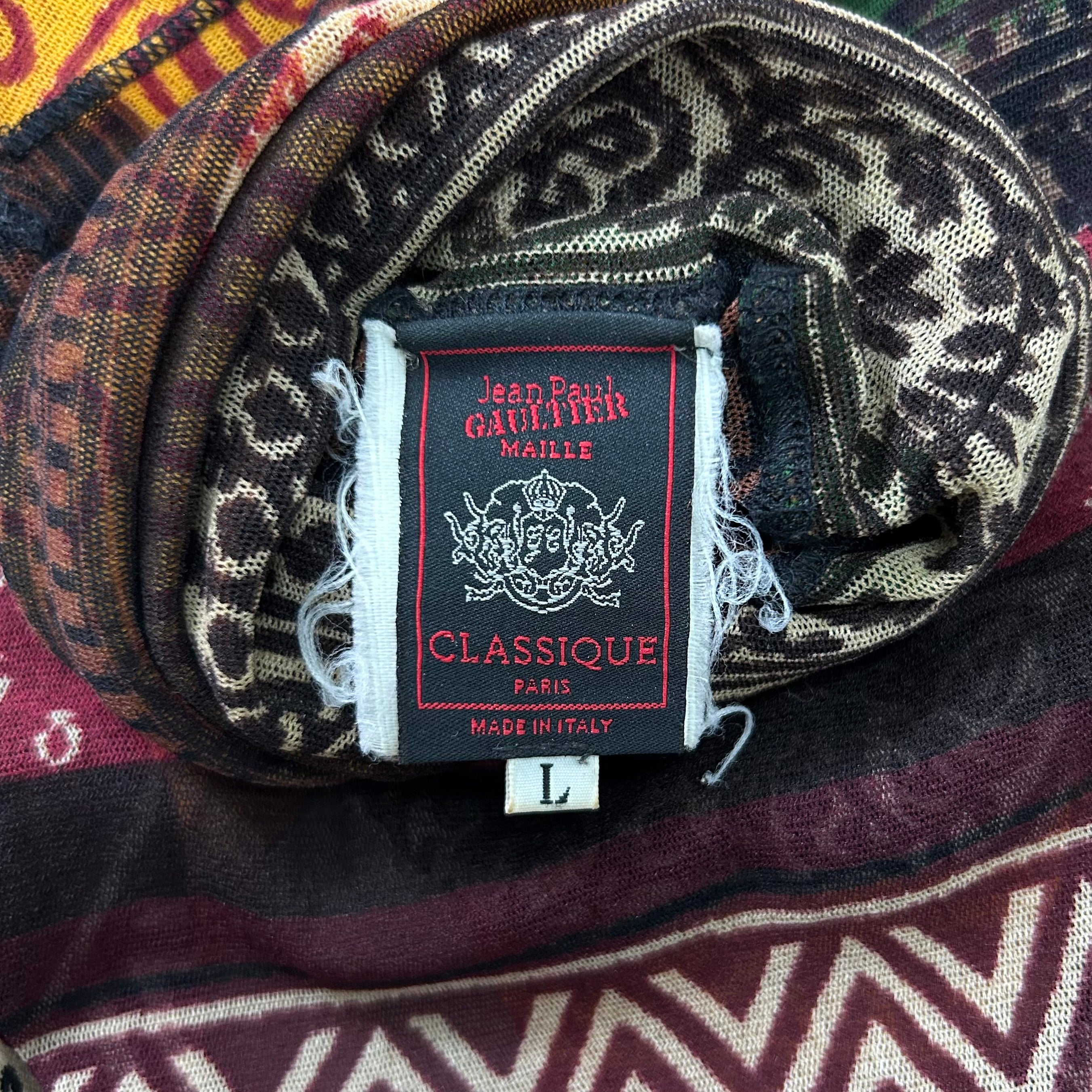 Jean Paul Gaultier Classic Mesh Sleeveless Turtleneck Top Multi-color