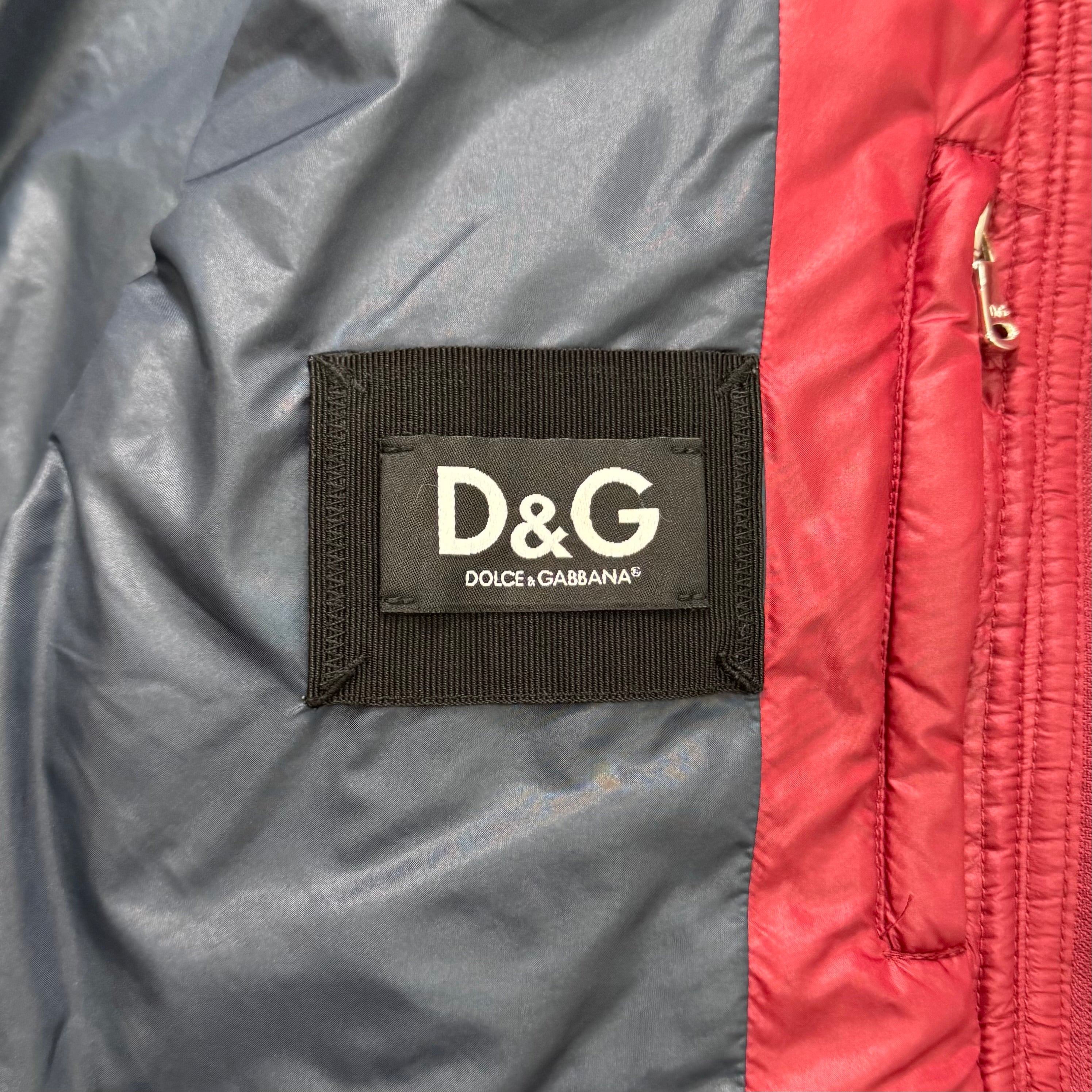 Dolce & Gabbana D&G Moto Red Puffer Jacket