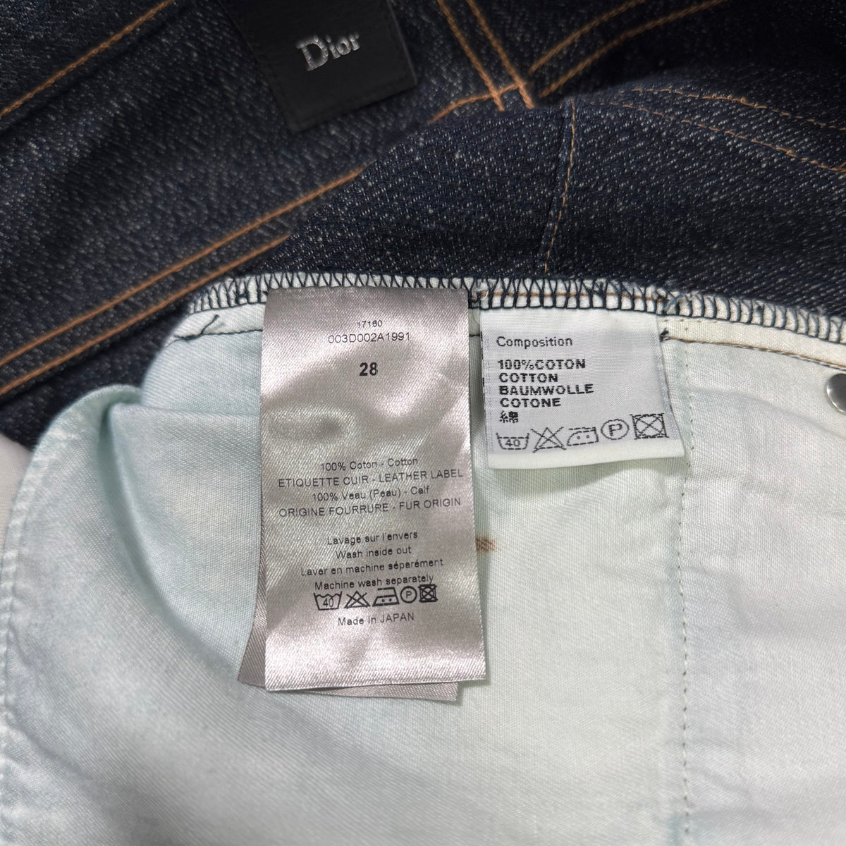 Dior Homme KVA Straight Leg Neppy Denim Pants