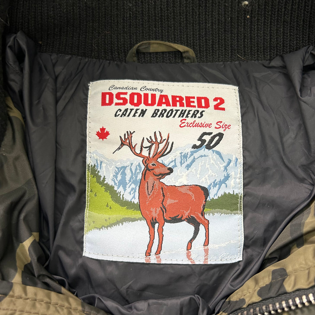 Dsquared2 Camo Fur Down Jacket