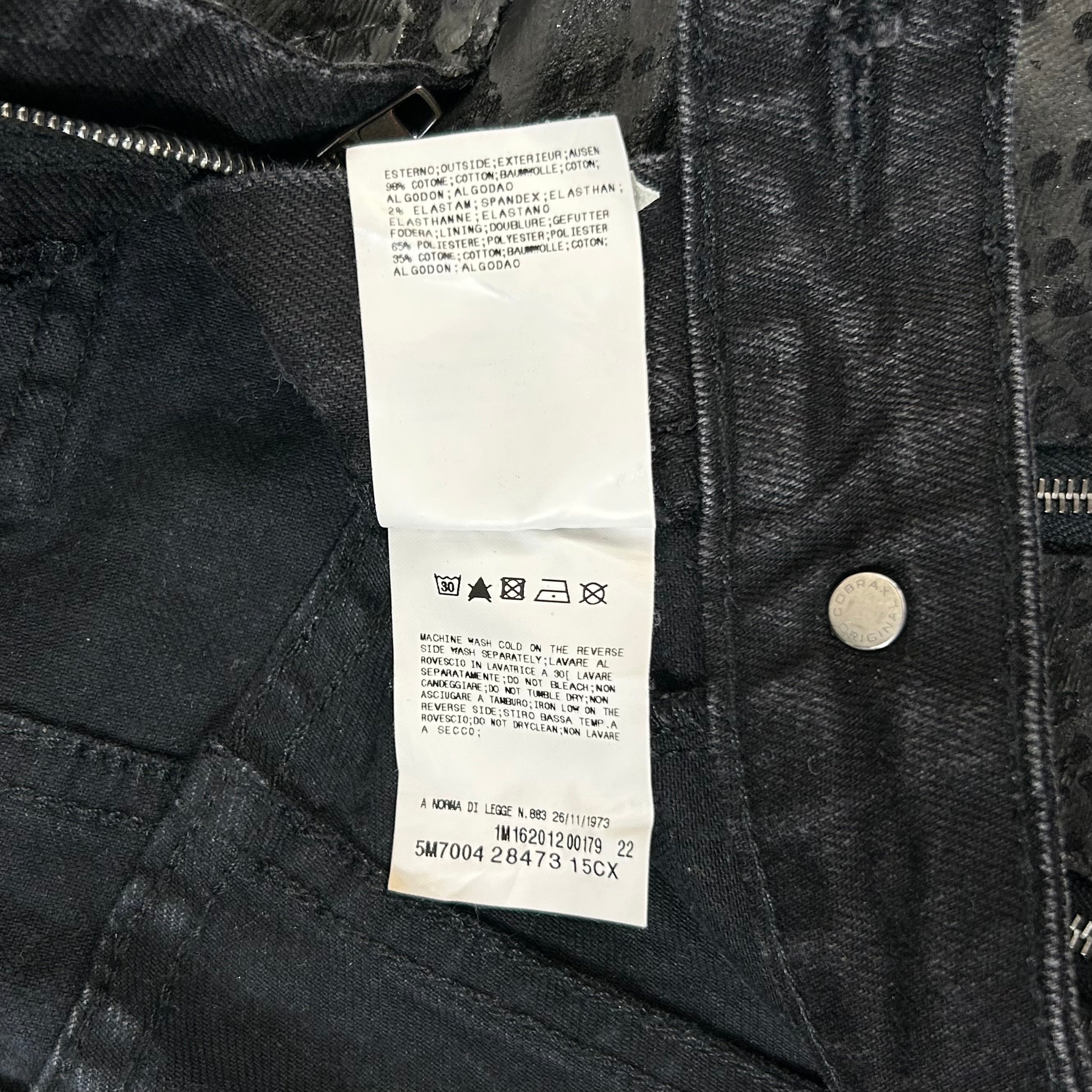 Pierre Balmain Biker Snakeskin Denim Pants