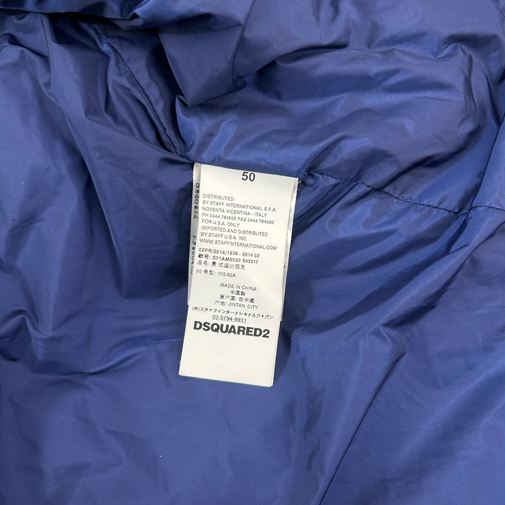 Dsquared2 Neck Fur Royal Blue Coat