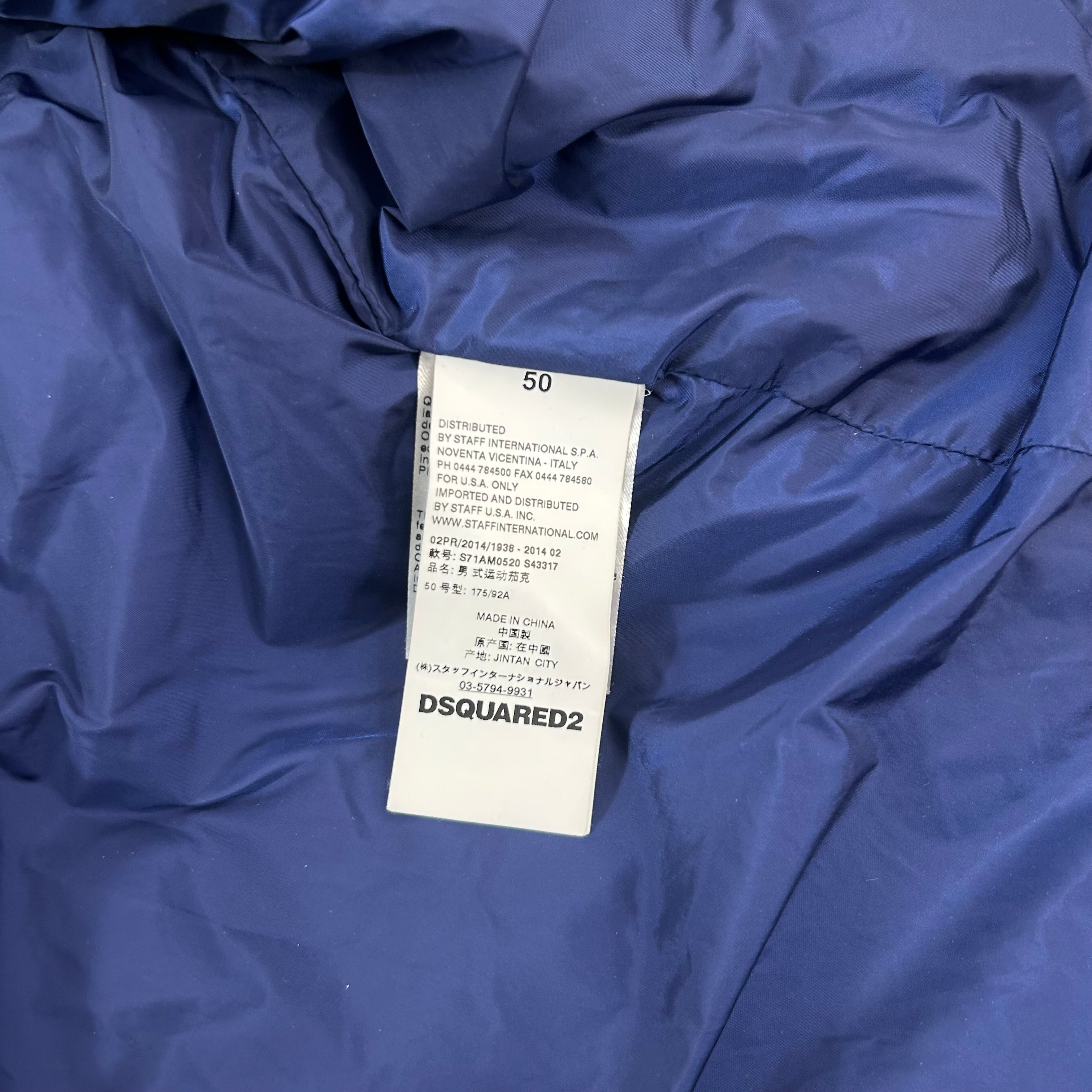 Dsquared2 Neck Fur Royal Blue Coat