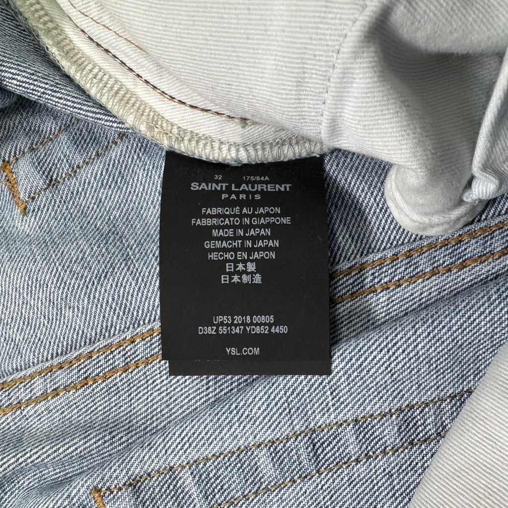Saint Laurent 2018 D02 Paint Splatter Wash Denim Jeans