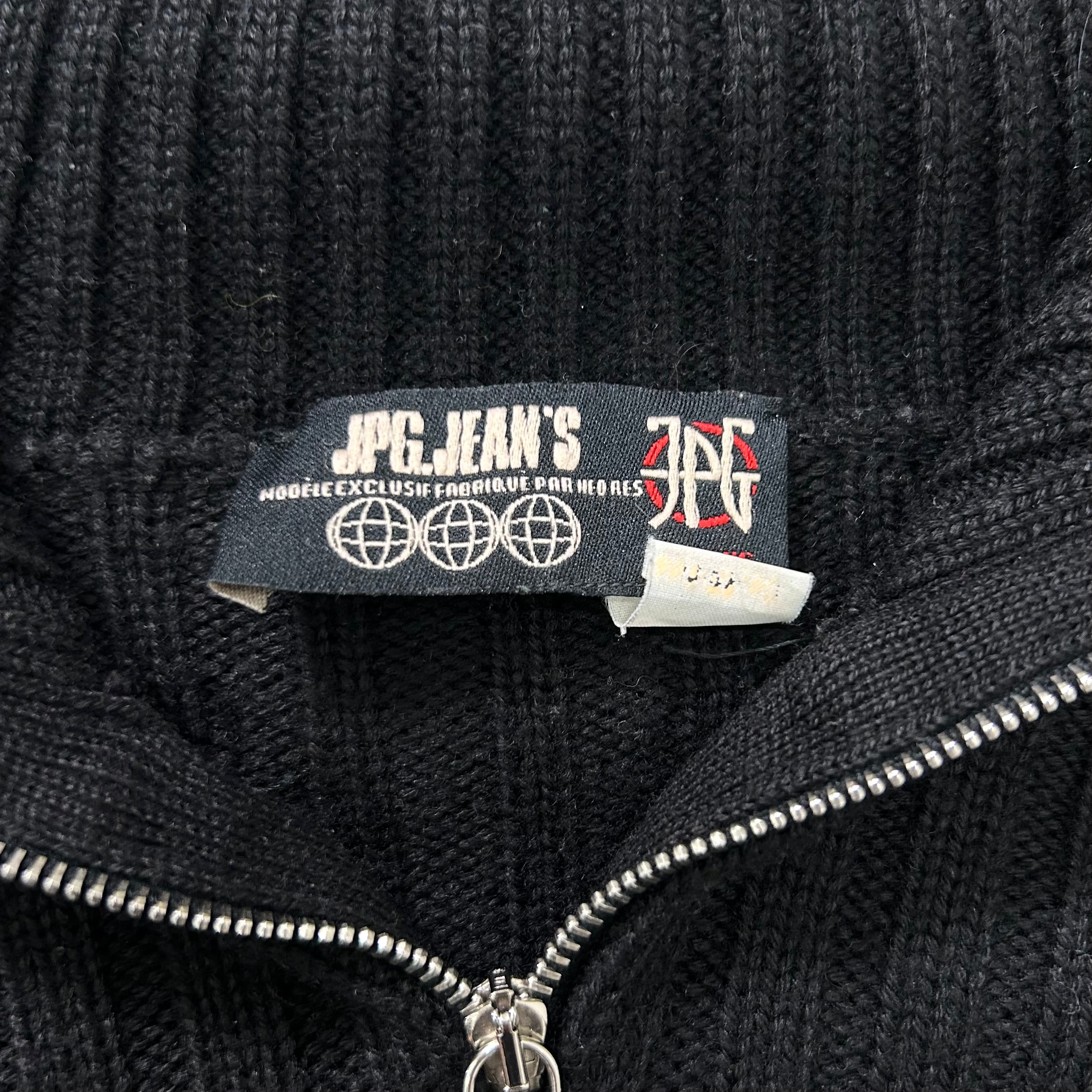 Jean Paul Gaultier 2000s Linear Knit Skull Appliqué Turtleneck