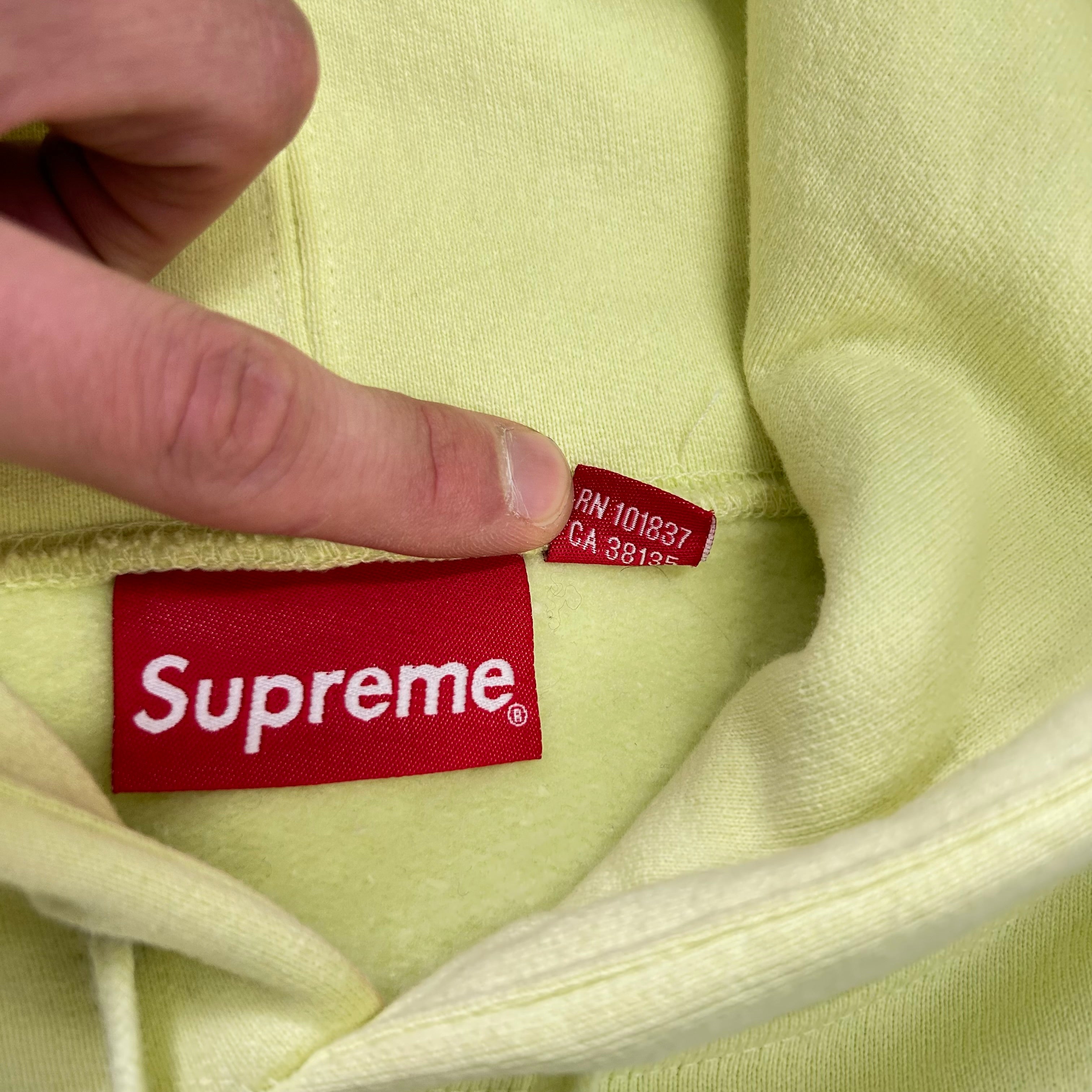 Supreme SS19 Lime Tag Logo Hoodie