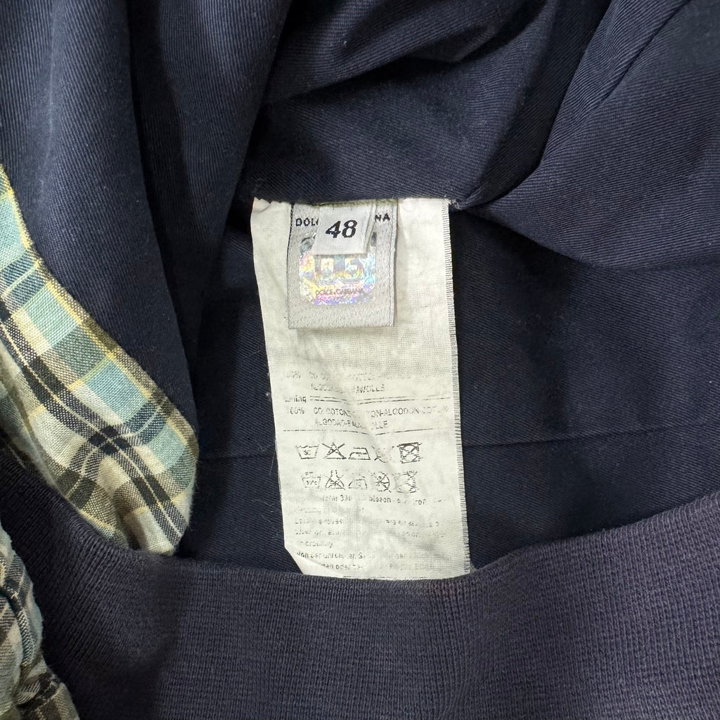 Dolce & Gabbana D&G Teal Plaid Multi-Pocket Bomber Jacket