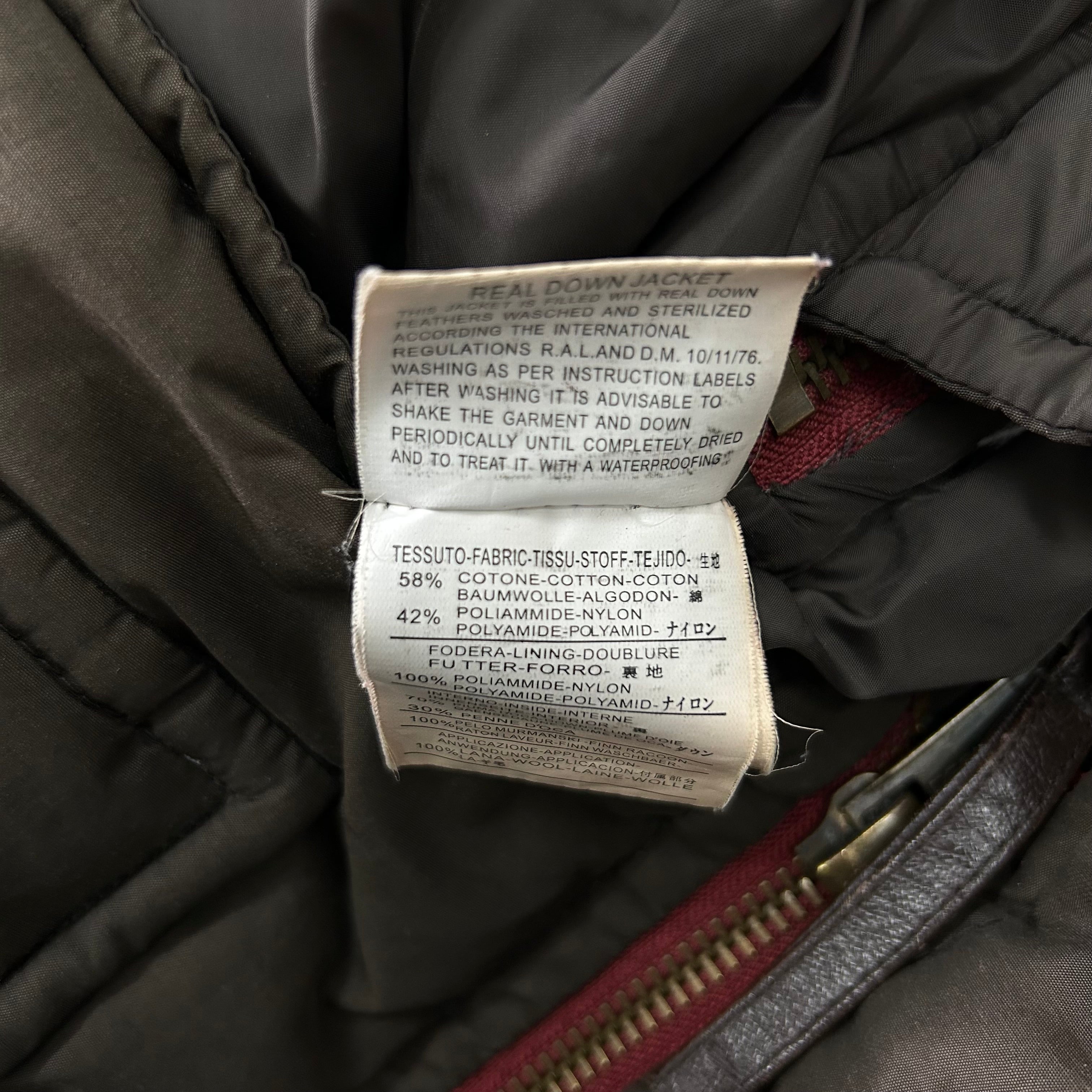 Dsquared2 Dark Brown Fur Collar Puffer Jacket