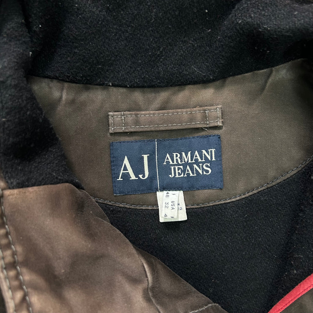 Armani Jeans Military Washed Green Long Coat