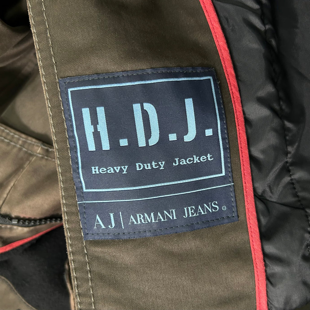 Armani Jeans Military Washed Green Long Coat