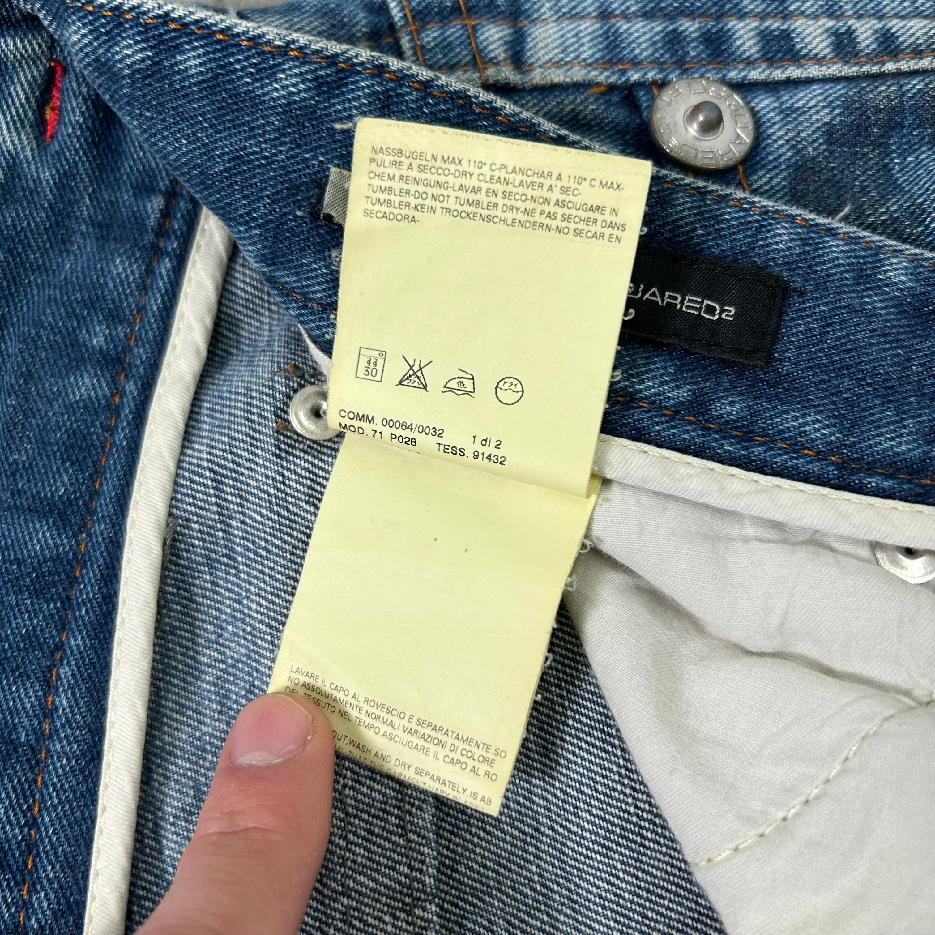 Dsquared 2000s Distressed Black Painted Wide Jeans