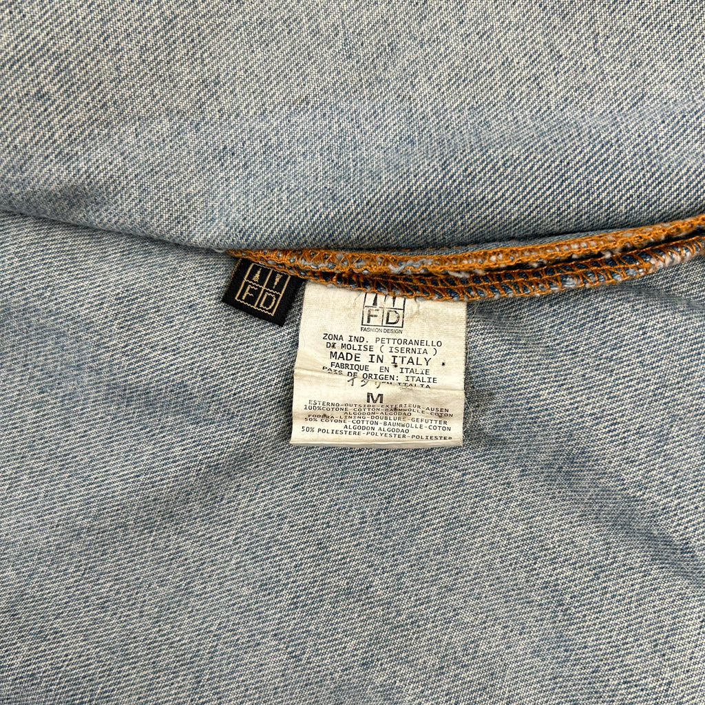 Just Cavalli Blue Snake Skin Denim Jacket