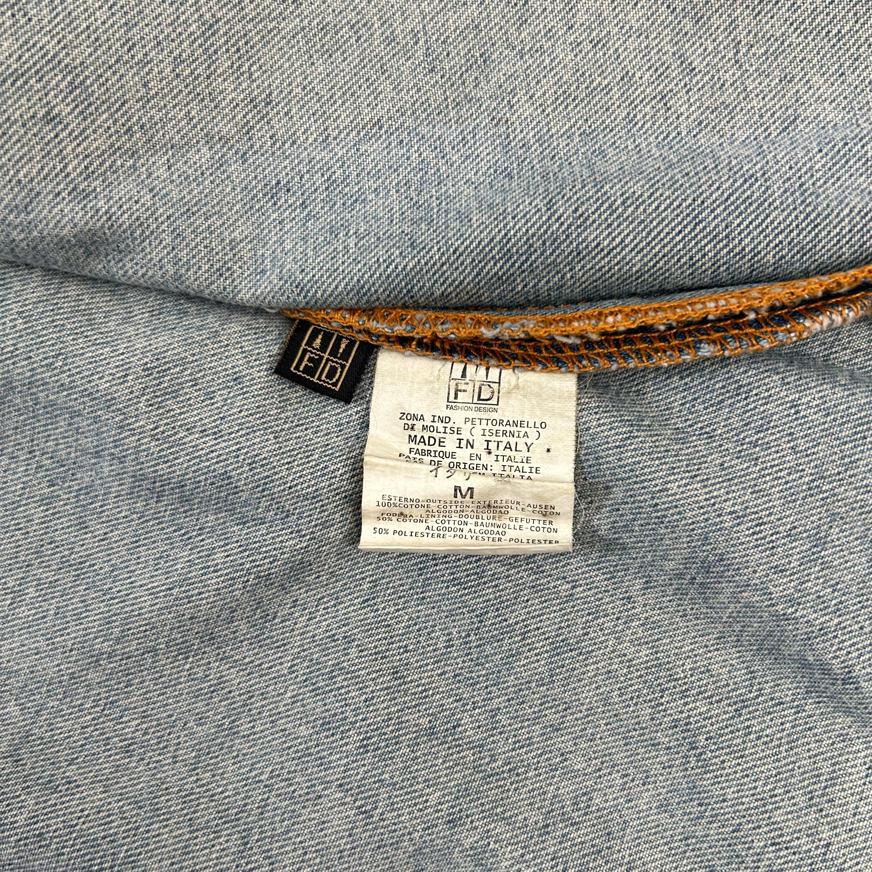 Just Cavalli Blue Snake Skin Denim Jacket