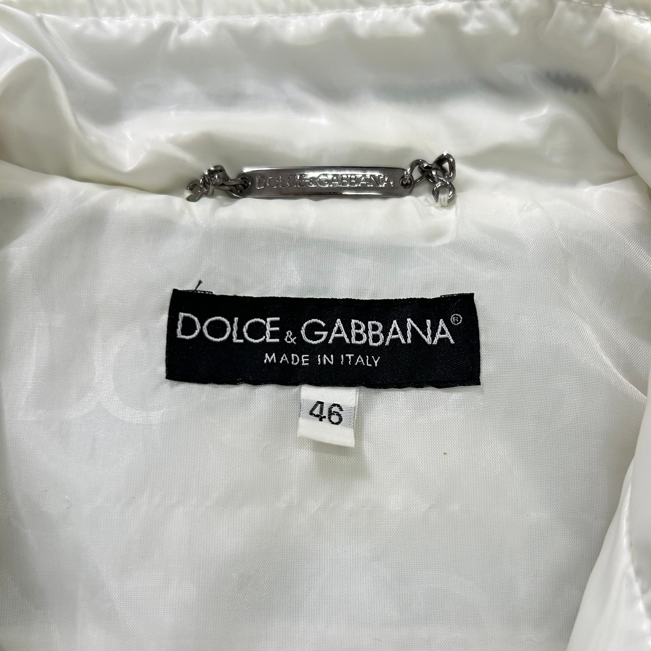 Dolce & Gabbana White Nylon Cargo Jacket