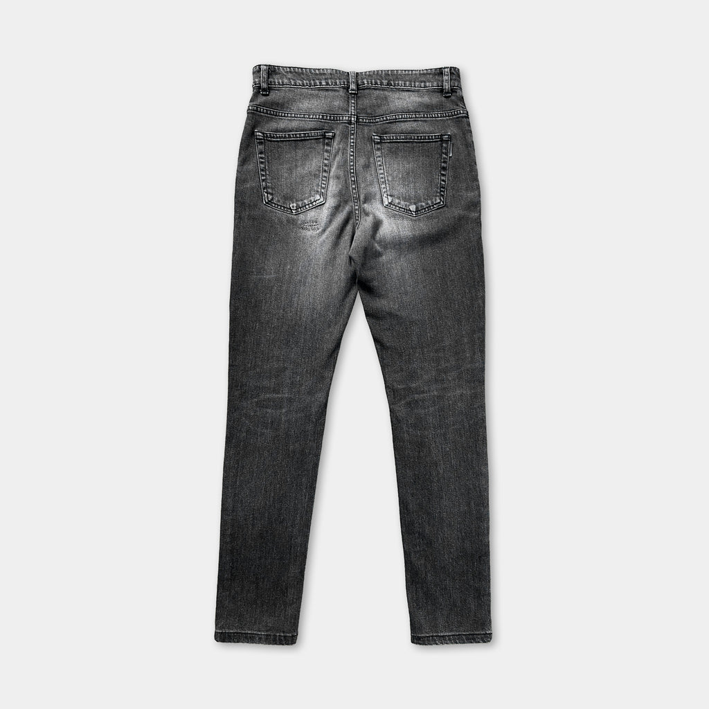 A pair of black jeans with a classic design.