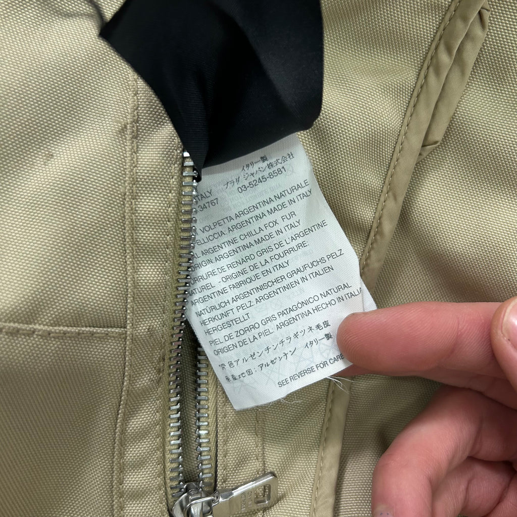 Prada 2000's Beige Fur Nylon Jacket
