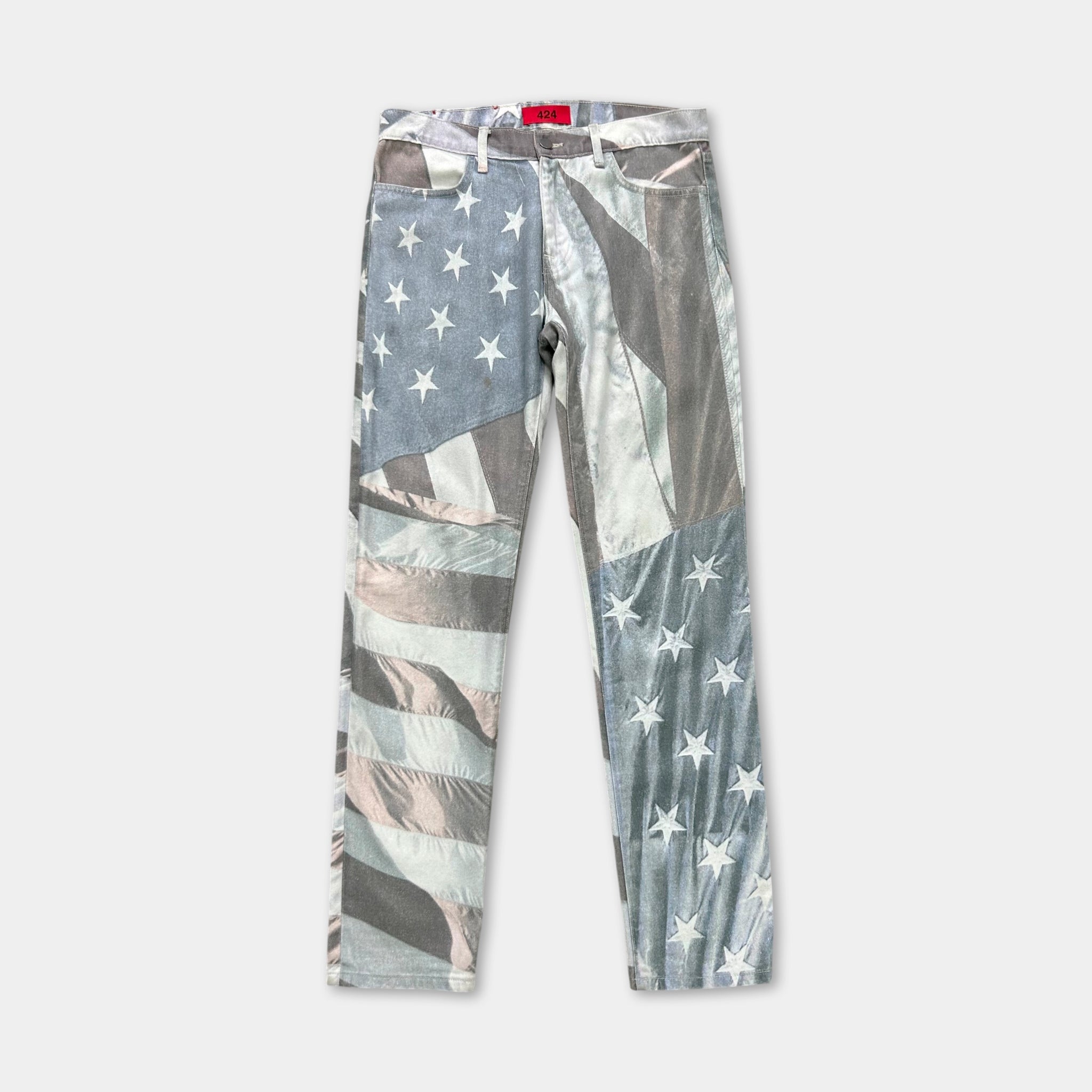 424 FW15 "Americanism" Stars and Stripes Denim Pants