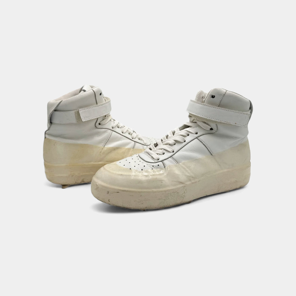 424 White Leather Dipped High-Top Sneakers
