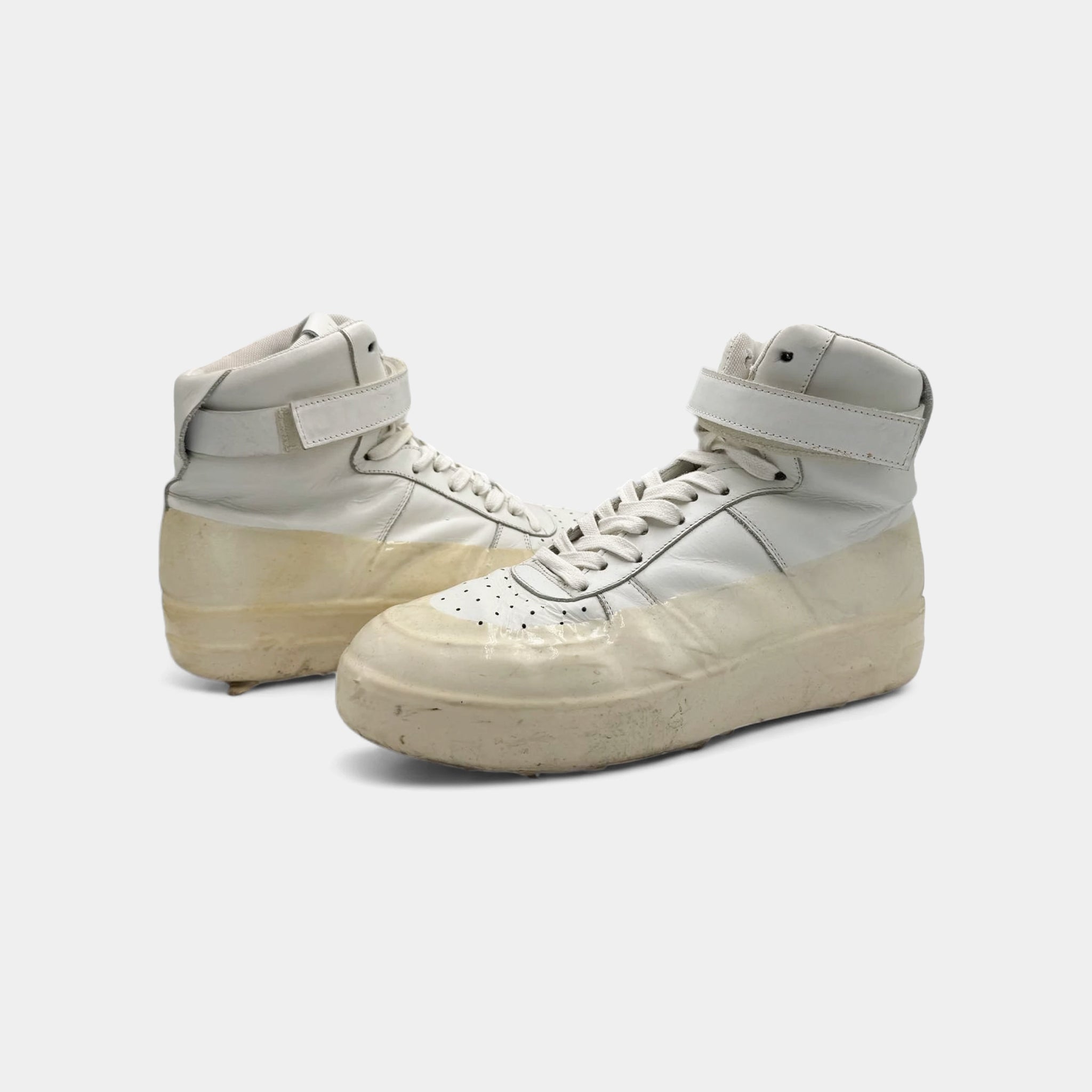 424 White Leather Dipped High-Top Sneakers