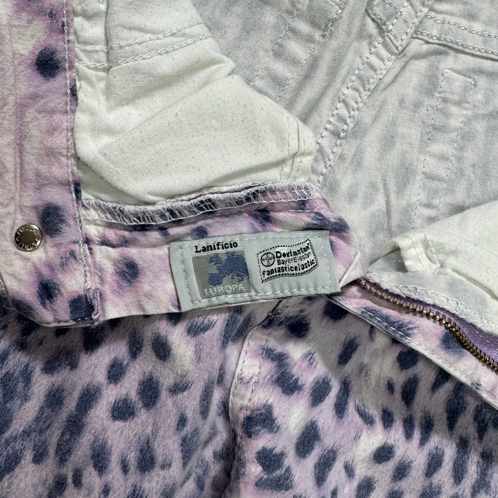 Roberto Cavalli Leopard Print Bootcut Denim Jeans
