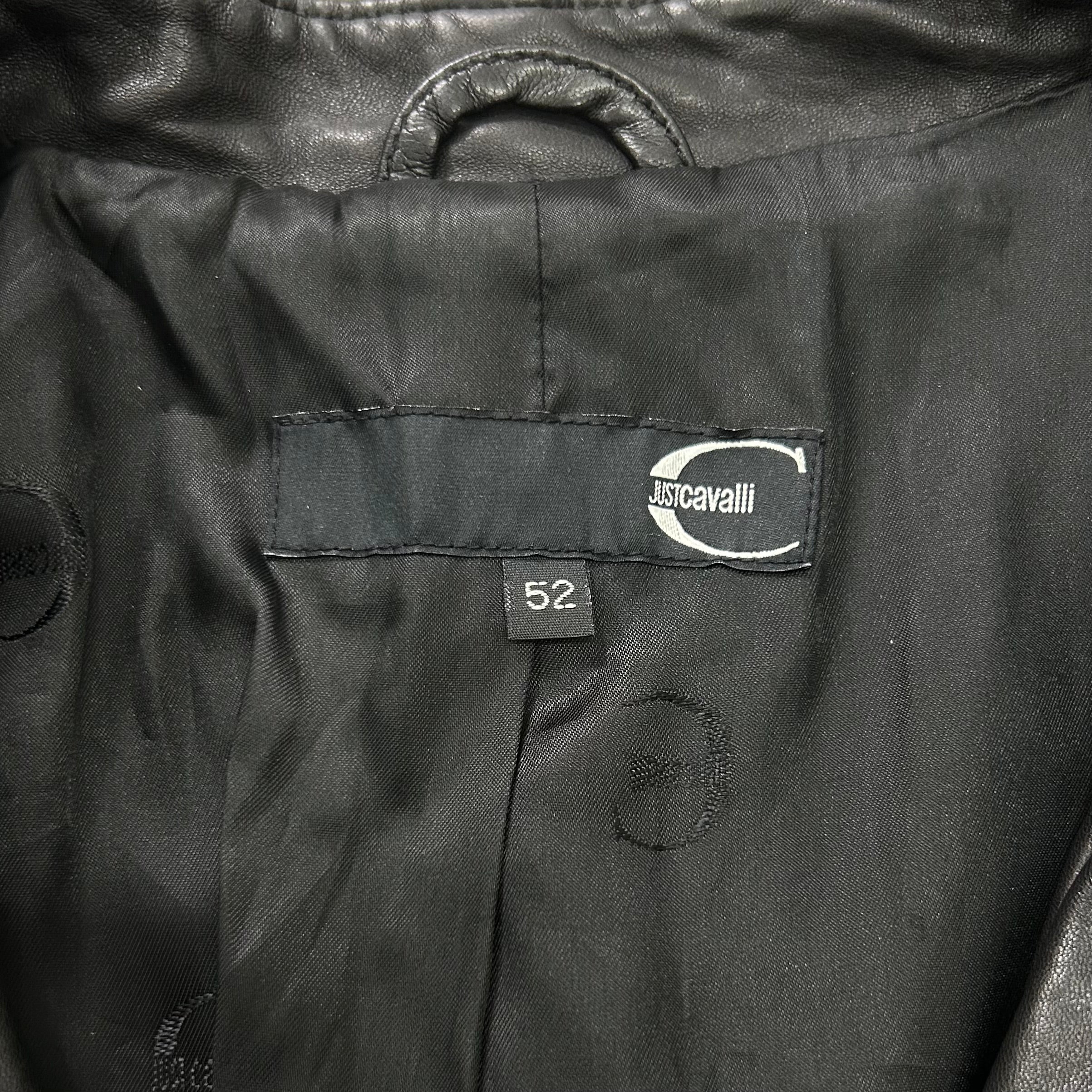Just Cavalli Vintage Multi-Zip Leather Biker Jacket
