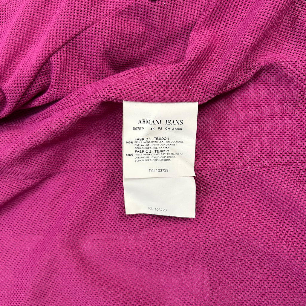 Armani Jeans Pink Leather Biker Jacket