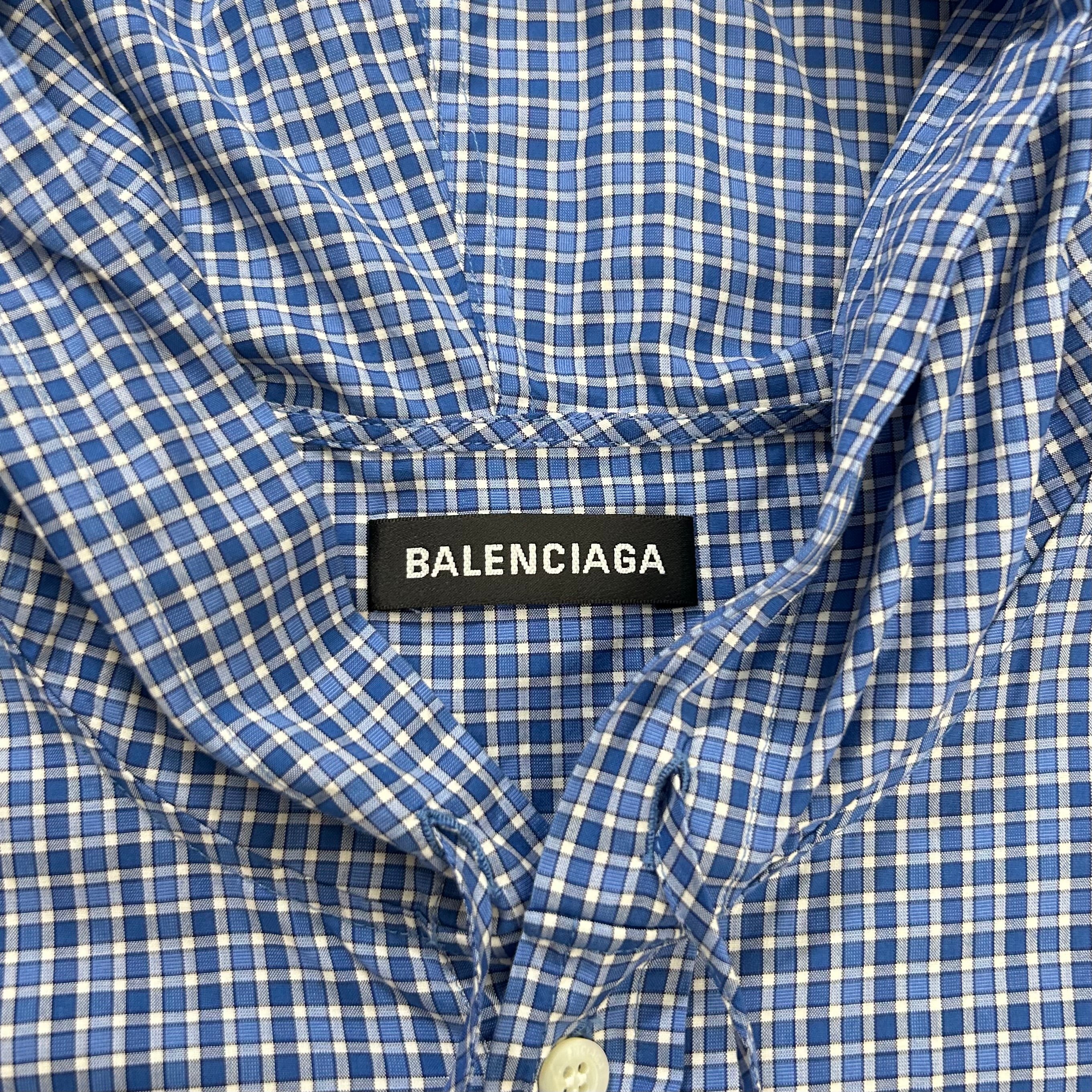 Balenciaga Hooded Checkered Shirt