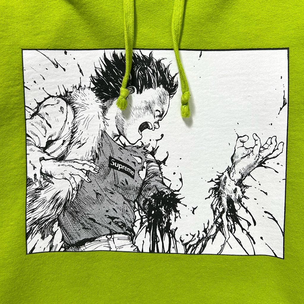 A black and white illustration of a person with spiky hair, wearing a grey shirt with the word "Supreme" on it, appears to be in a dynamic fighting stance.