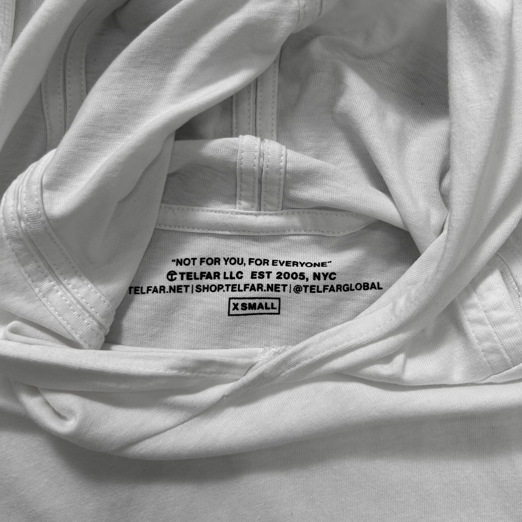 Telfar Loose White Cotton Hooded T-Shirt