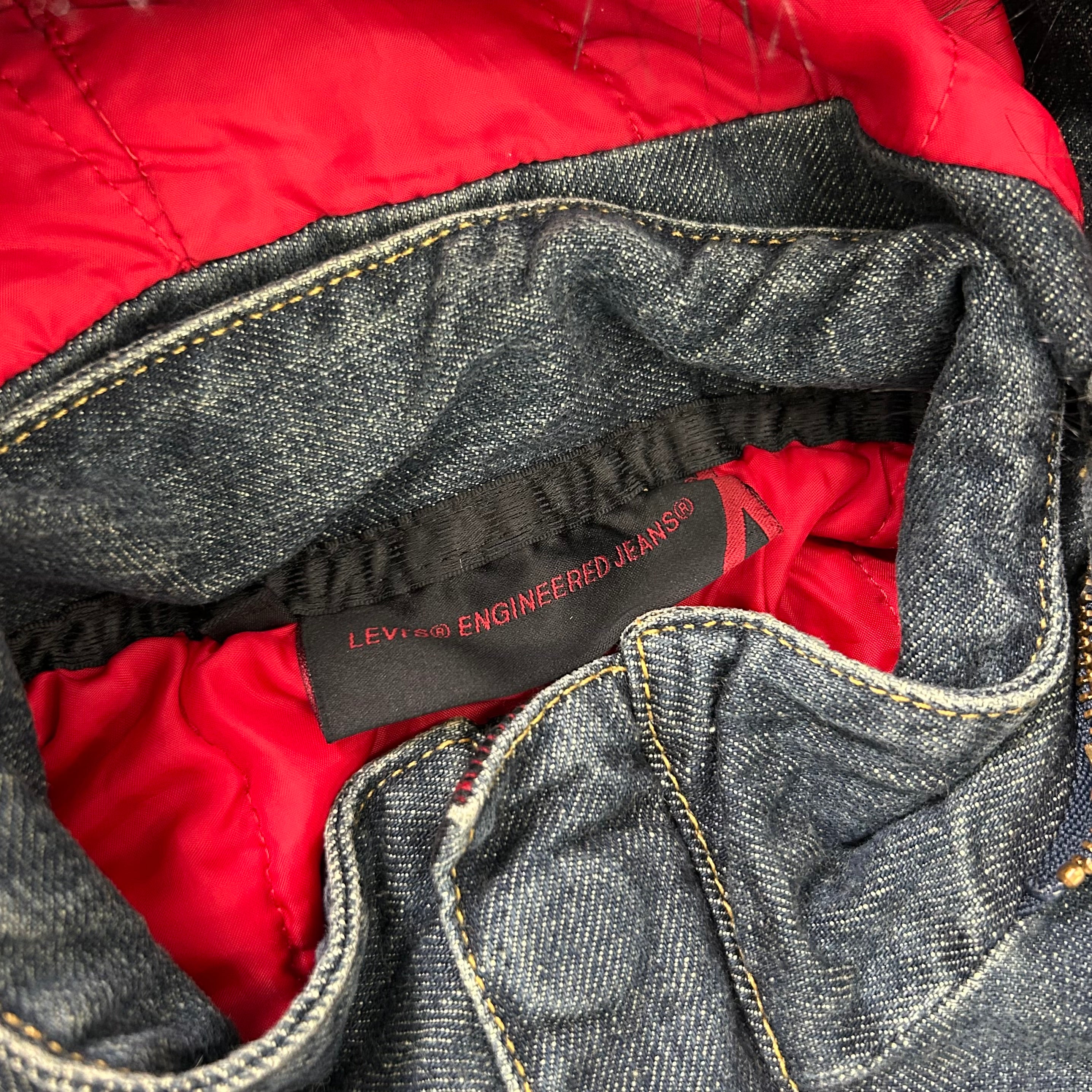 Levi's Engineered Denim Bomber Jacket with Fur Hood