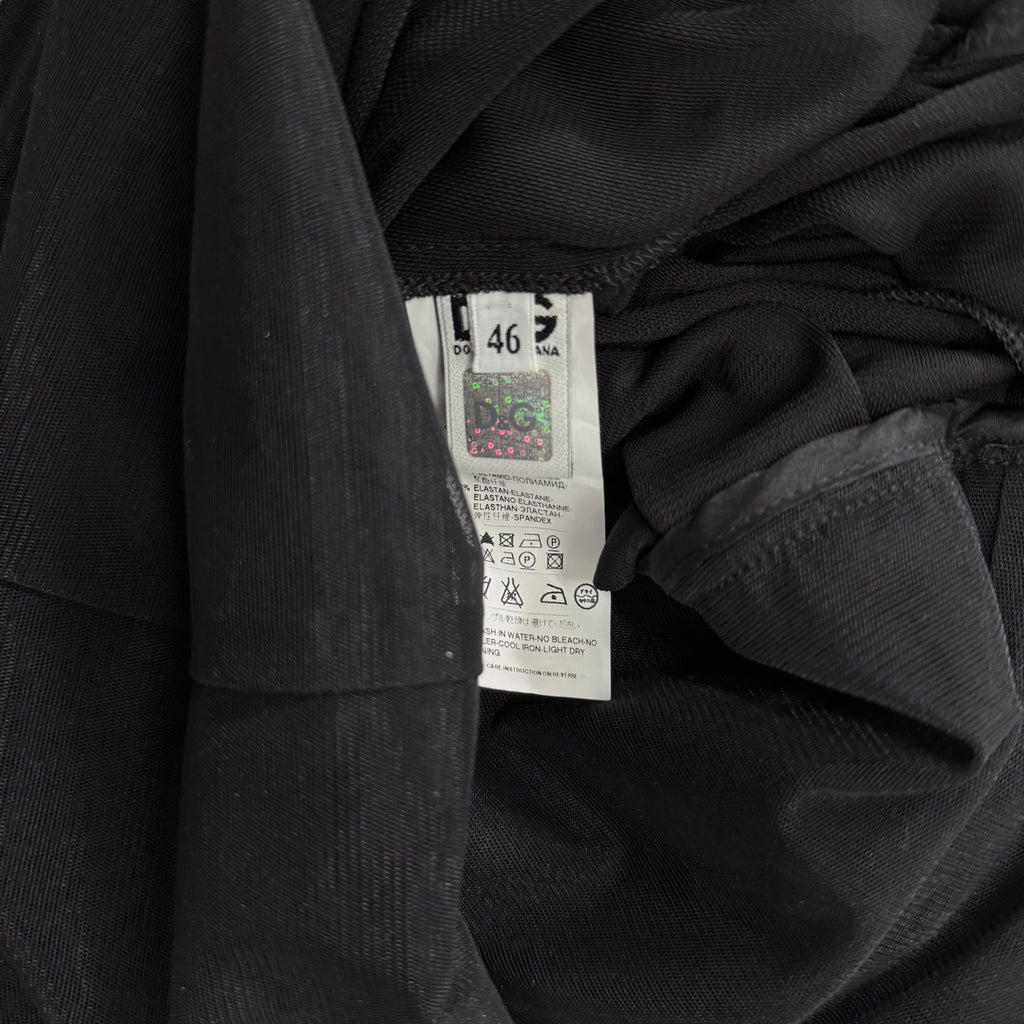 Dolce & Gabbana Vintage Black Ruched Drop-Waist Dress