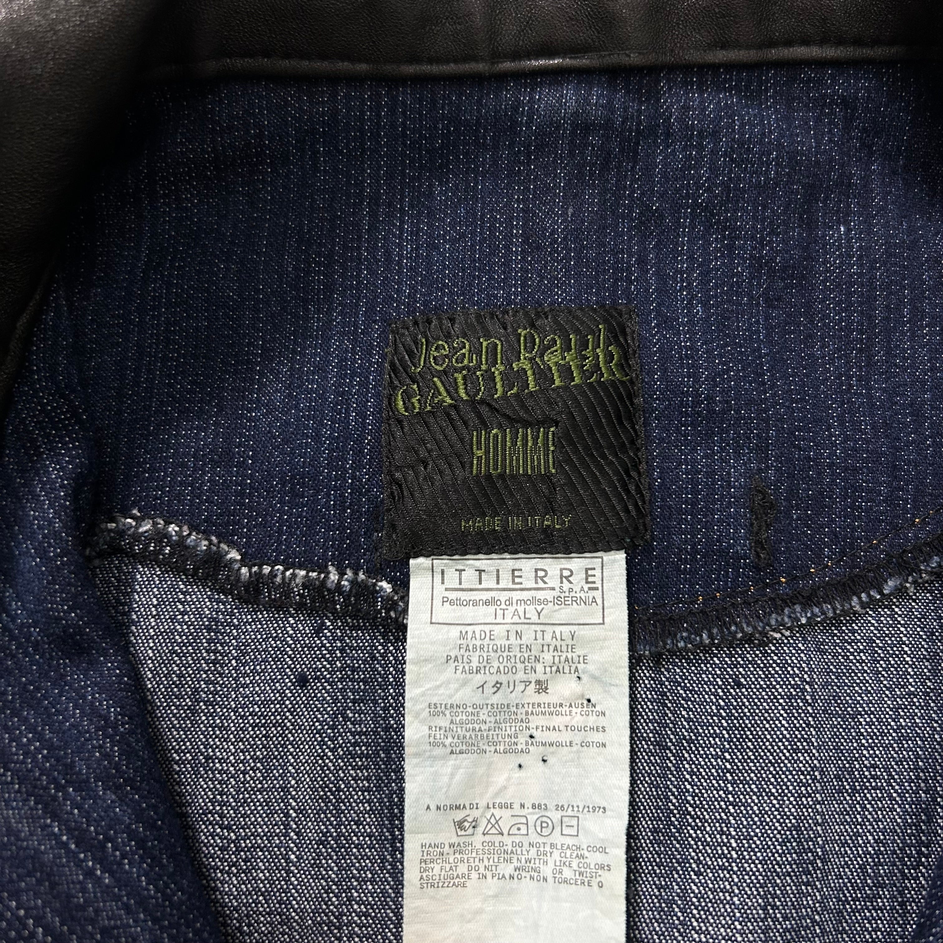 Jean Paul Gaultier Homme Denim and Leather Jacket