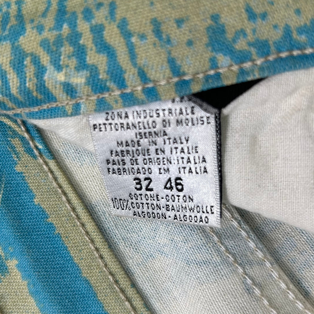 Just Cavalli 2000s Original Graphic Yellow Blue Flared Pants