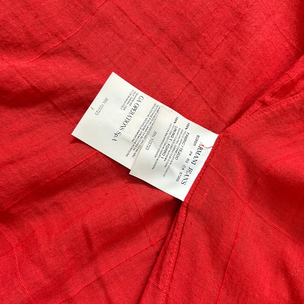 Armani Jeans Rocker Red Leather Jacket