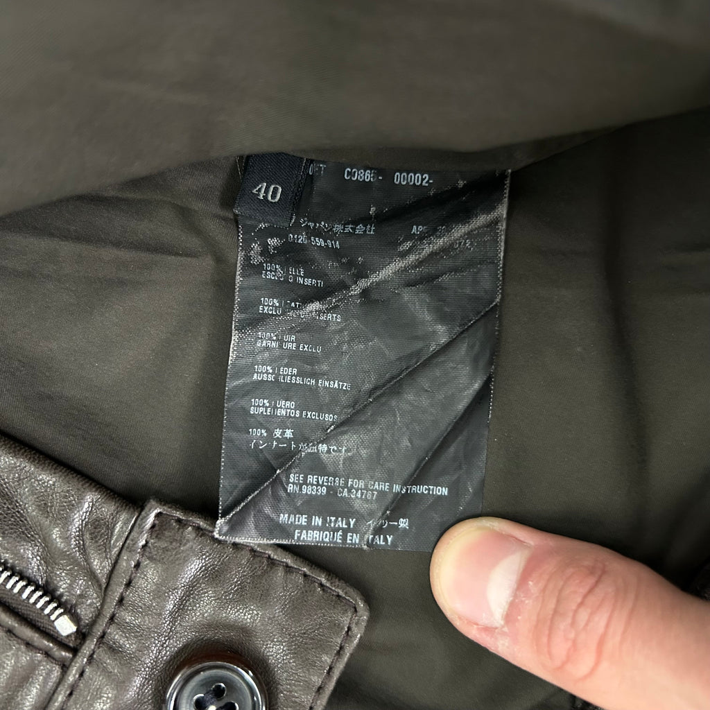 2000s Prada Brown Motorcycle Leather Pants