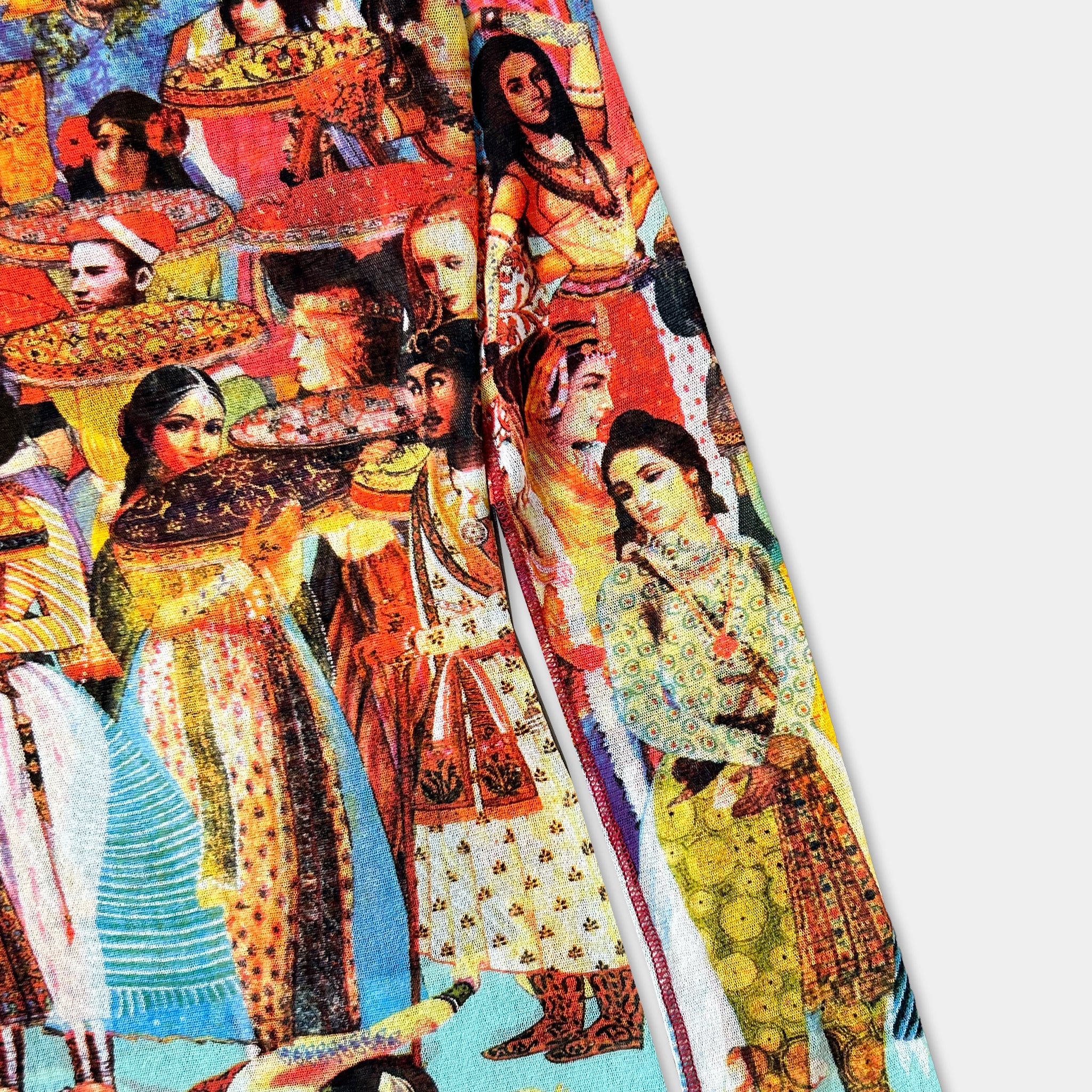 The image is a vibrant collage of various colorful and detailed images, including people in traditional clothing, animals, and other elements. The collage is visually rich and diverse, showcasing a range of artistic styles and cultural elements.